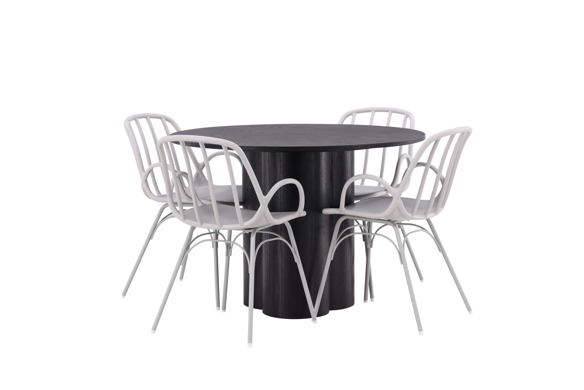 Venture Home OliviaDiningbord-Black/BlackVeneer+DyrönDiningstol-GreigePolypropylene_4