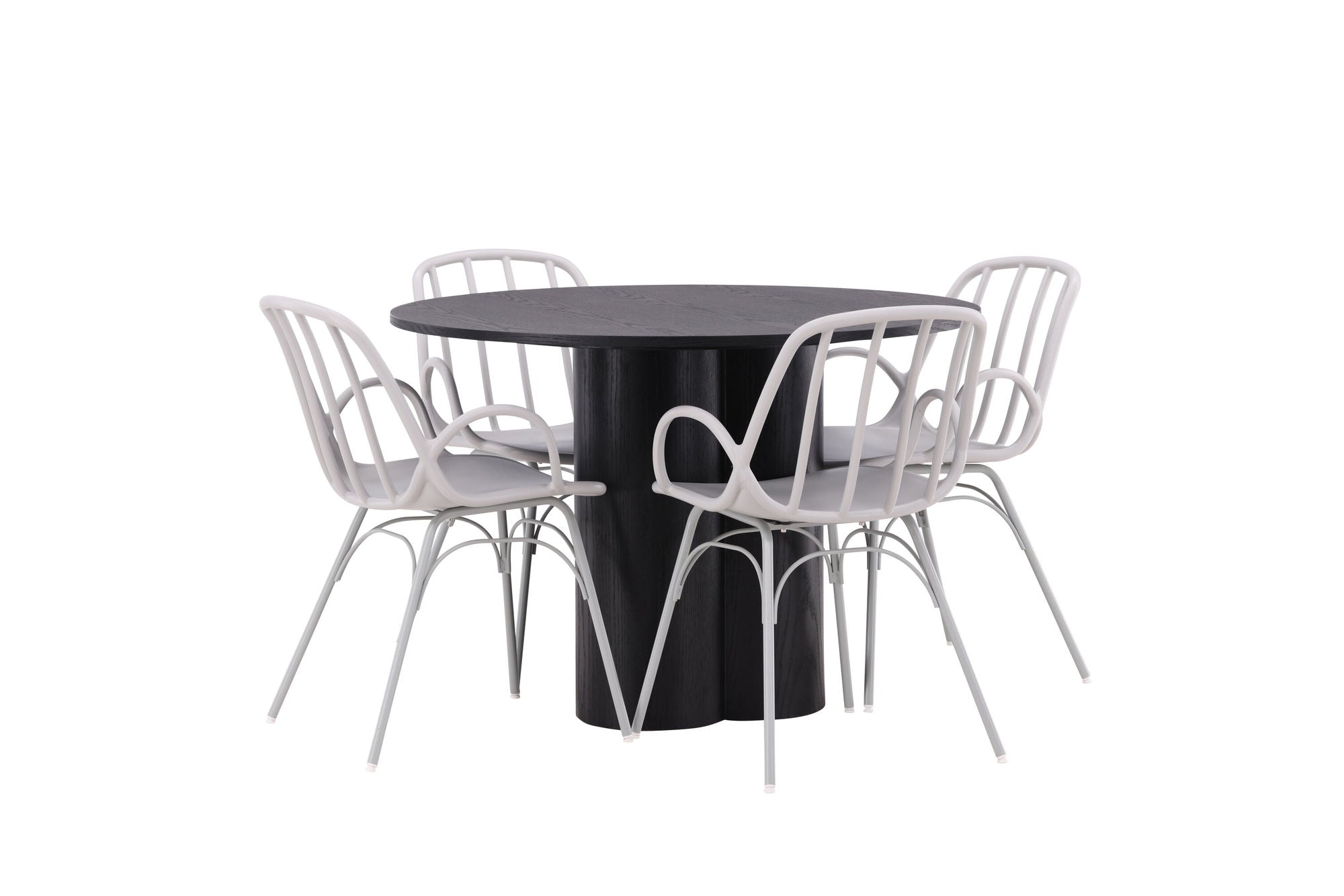 Venture Home OliviaDiningbord-Black/BlackVeneer+DyrönDiningstol-GreigePolypropylene_4