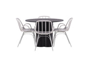 Venture Home OliviaDiningbord-Black/BlackVeneer+DyrönDiningstol-GreigePolypropylene_4