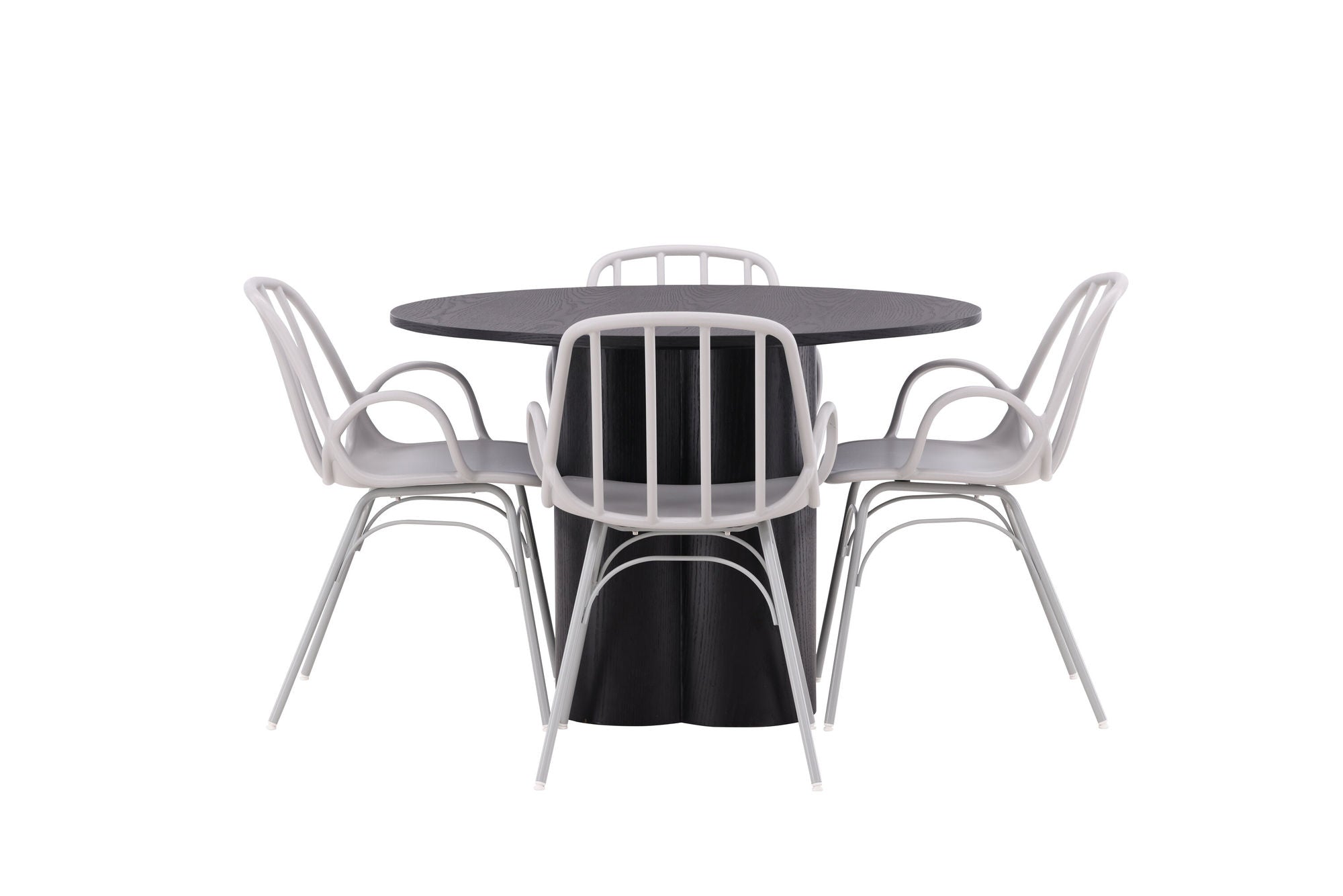 Venture Home OliviaDiningbord-Black/BlackVeneer+DyrönDiningstol-GreigePolypropylene_4