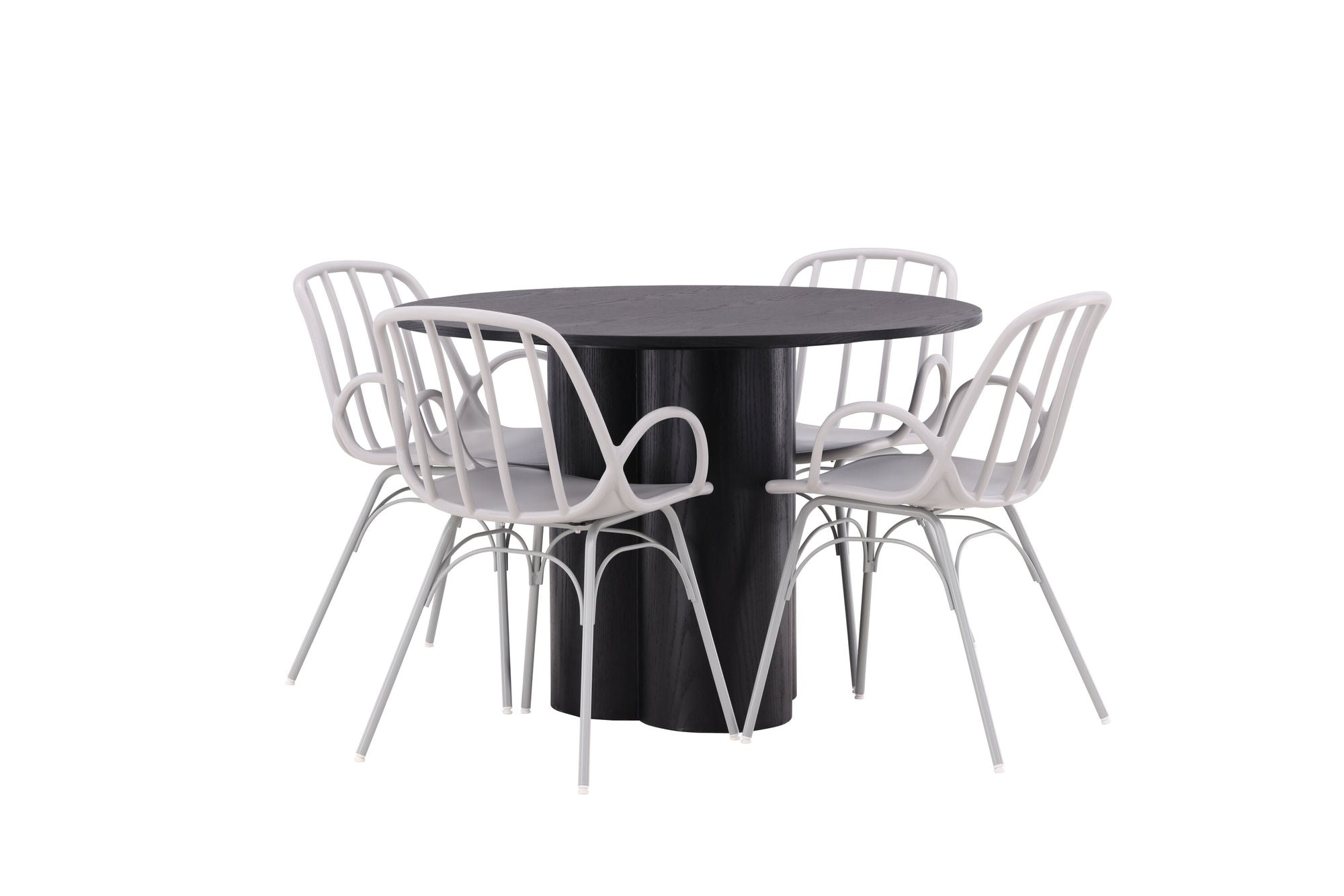 Venture Home OliviaDiningbord-Black/BlackVeneer+DyrönDiningstol-GreigePolypropylene_4