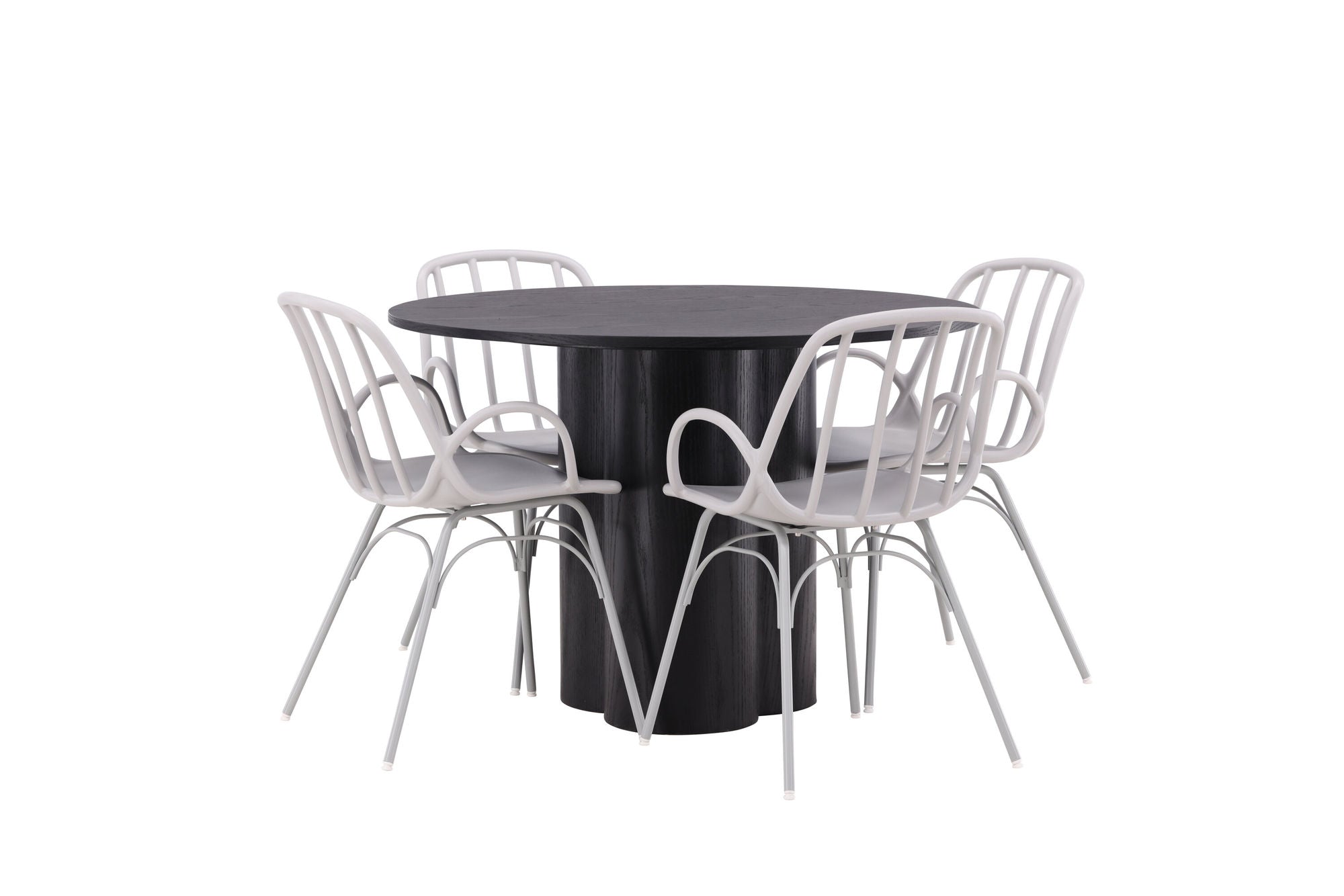 Venture Home OliviaDiningbord-Black/BlackVeneer+DyrönDiningstol-GreigePolypropylene_4