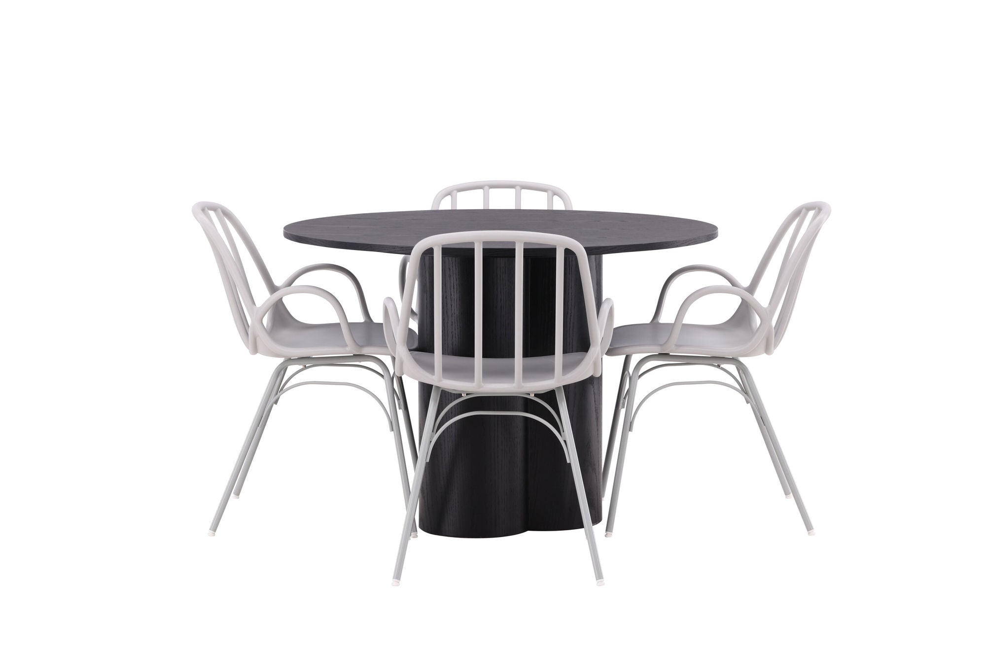 Venture Home OliviaDiningbord-Black/BlackVeneer+DyrönDiningstol-GreigePolypropylene_4