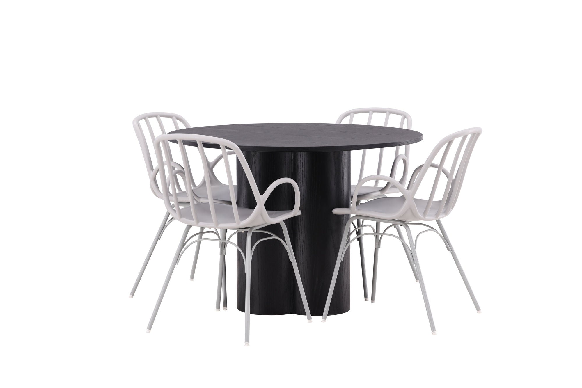 Venture Home OliviaDiningbord-Black/BlackVeneer+DyrönDiningstol-GreigePolypropylene_4