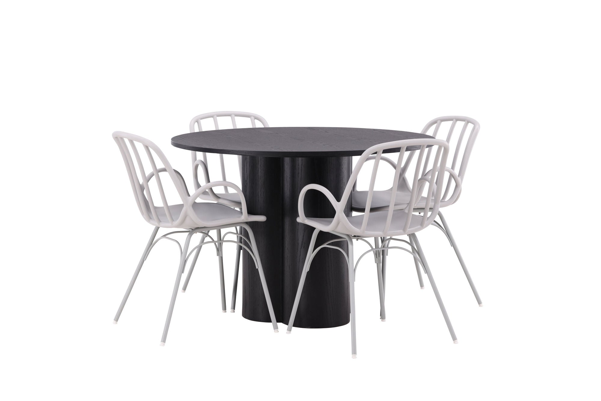 Venture Home OliviaDiningbord-Black/BlackVeneer+DyrönDiningstol-GreigePolypropylene_4