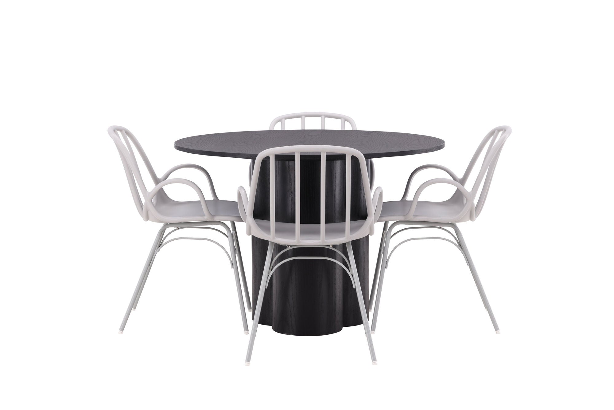 Venture Home OliviaDiningbord-Black/BlackVeneer+DyrönDiningstol-GreigePolypropylene_4