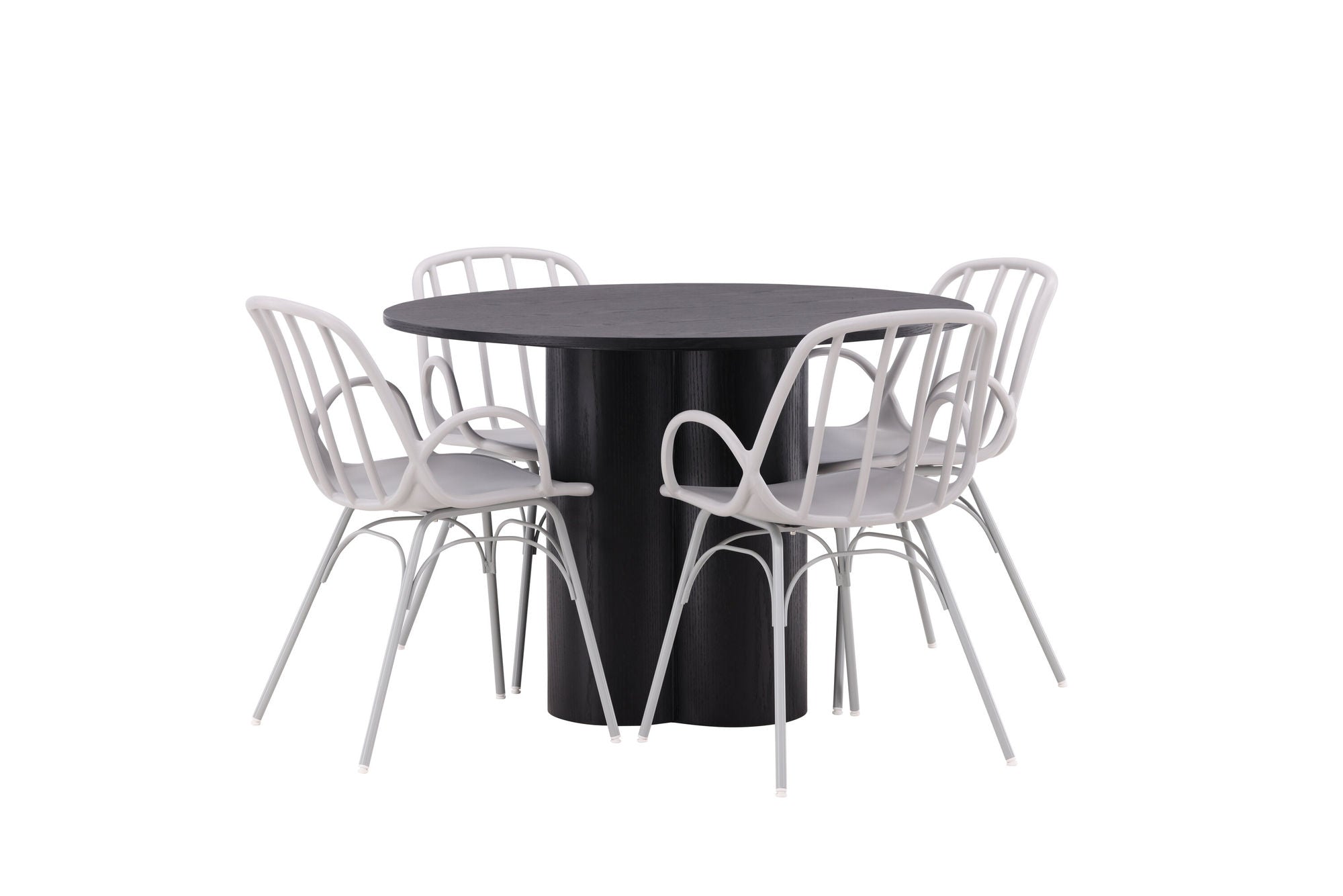 Venture Home OliviaDiningbord-Black/BlackVeneer+DyrönDiningstol-GreigePolypropylene_4