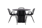 Venture Home OliviaDiningbord-Black/BlackVeneer+DyrönDiningstol-BlackPolypropylene_4