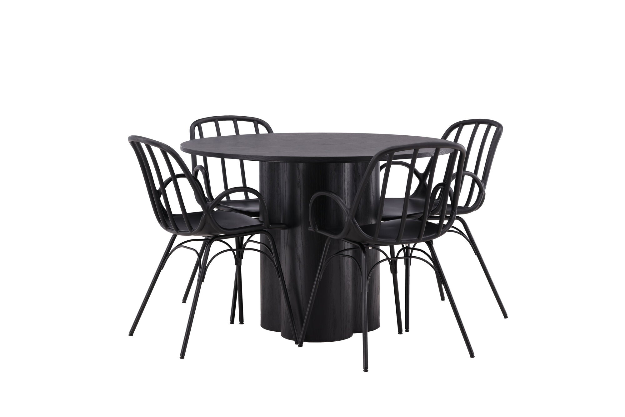 Venture Home OliviaDiningbord-Black/BlackVeneer+DyrönDiningstol-BlackPolypropylene_4