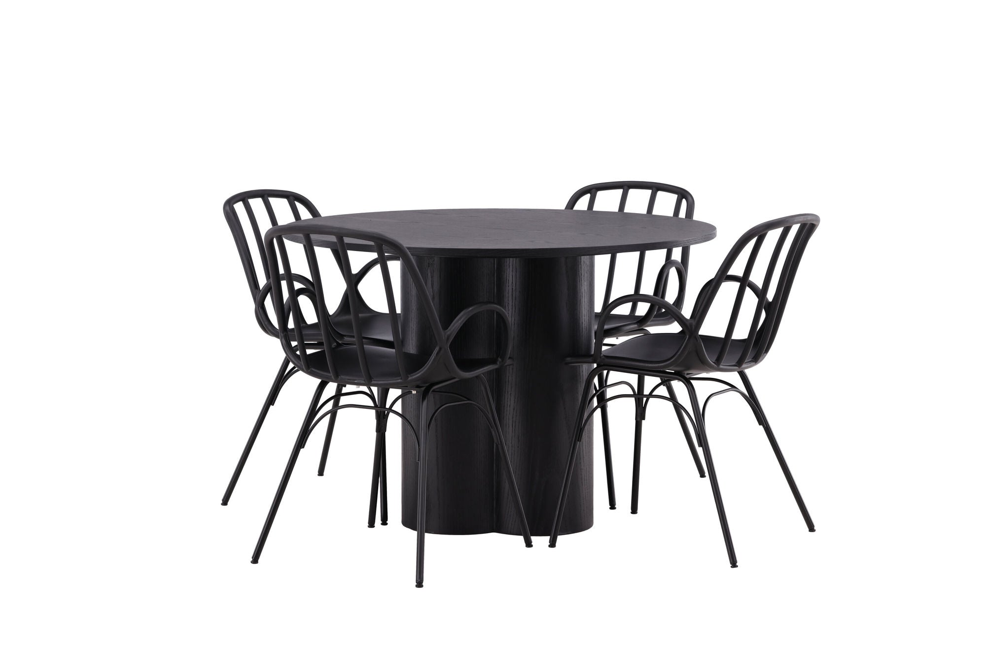 Venture Home OliviaDiningbord-Black/BlackVeneer+DyrönDiningstol-BlackPolypropylene_4