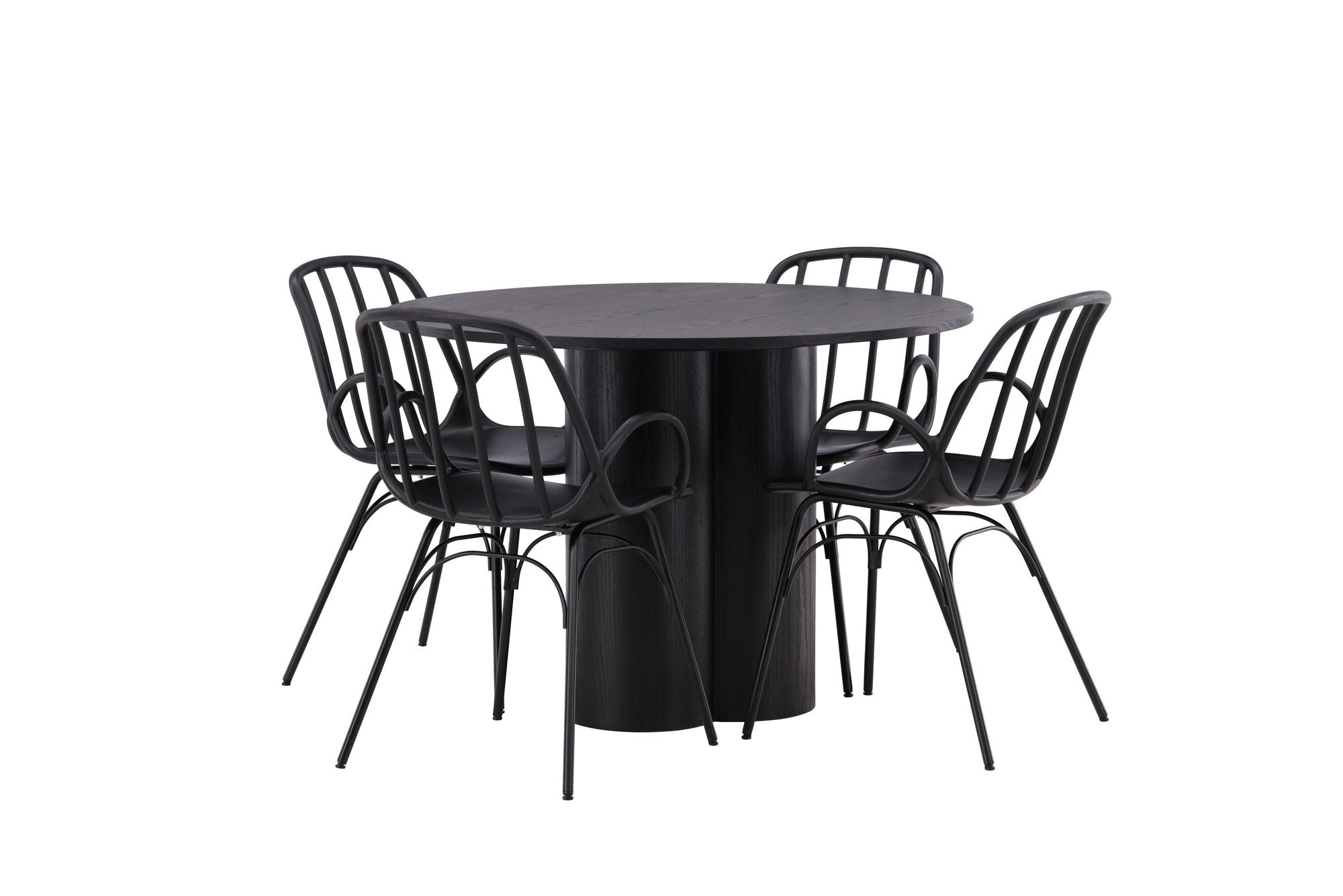 Venture Home OliviaDiningbord-Black/BlackVeneer+DyrönDiningstol-BlackPolypropylene_4