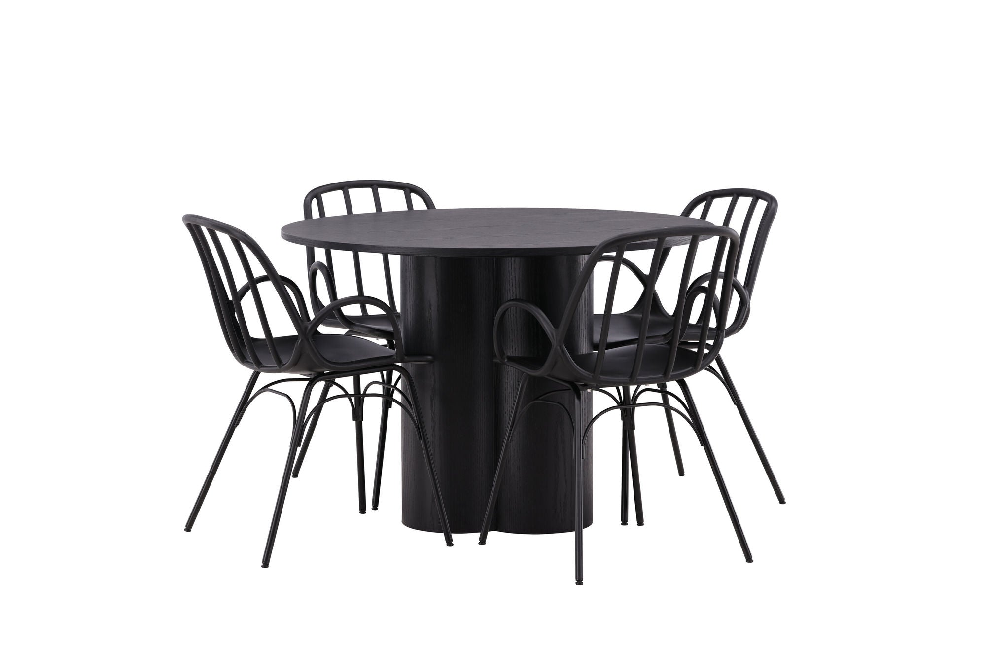 Venture Home OliviaDiningbord-Black/BlackVeneer+DyrönDiningstol-BlackPolypropylene_4