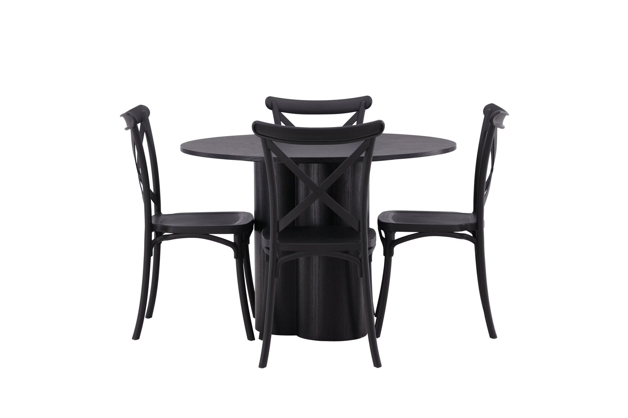 Venture Home OliviaDiningbord-Black/BlackVeneer+CrosettDiningstol-MatteBlack/MatteBlackPlastic_4