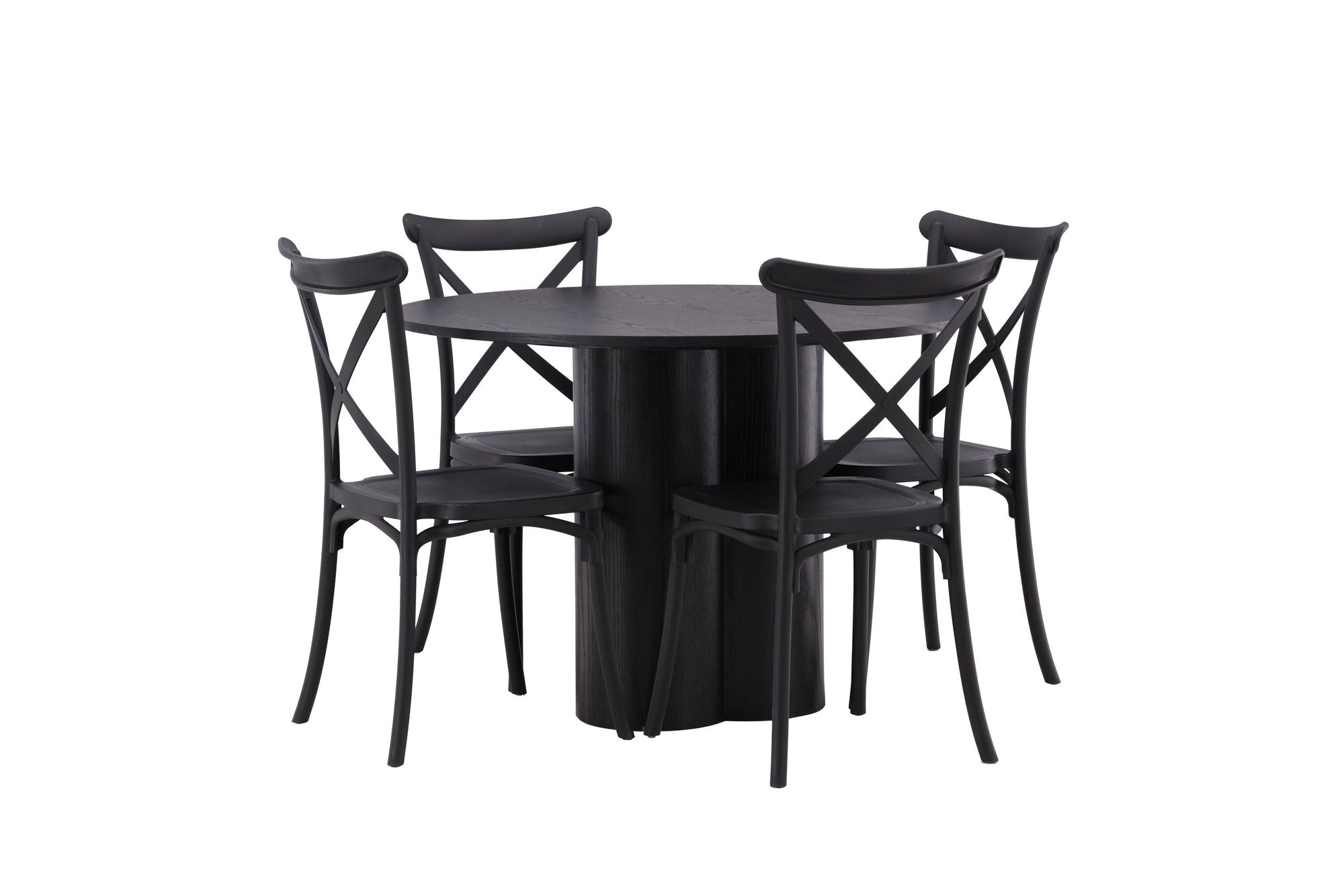 Venture Home OliviaDiningbord-Black/BlackVeneer+CrosettDiningstol-MatteBlack/MatteBlackPlastic_4