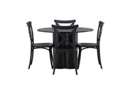Venture Home OliviaDiningbord-Black/BlackVeneer+CrosettDiningstol-MatteBlack/MatteBlackPlastic_4