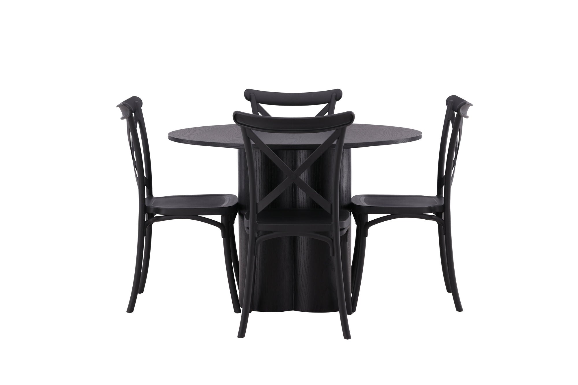 Venture Home OliviaDiningbord-Black/BlackVeneer+CrosettDiningstol-MatteBlack/MatteBlackPlastic_4
