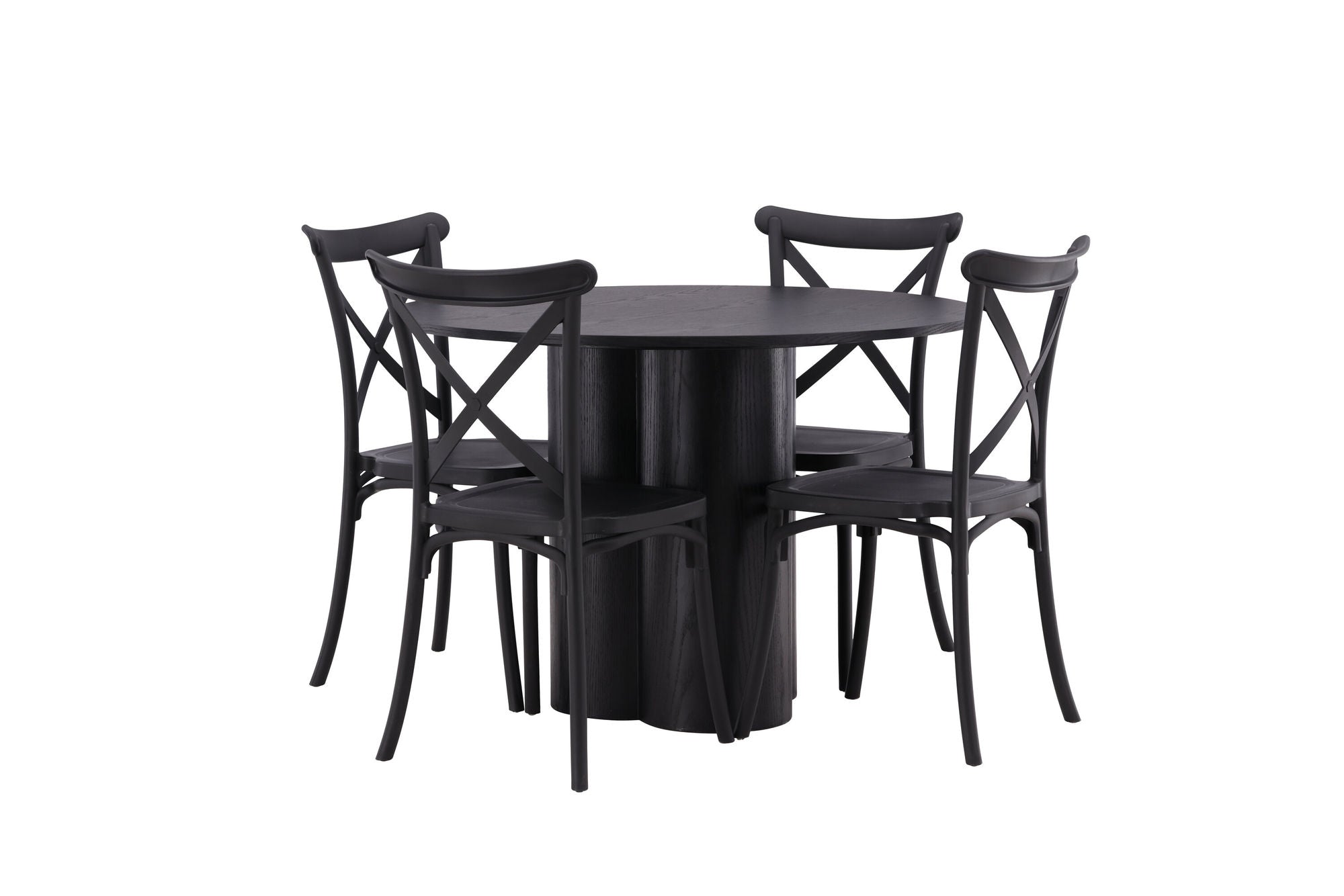 Venture Home OliviaDiningbord-Black/BlackVeneer+CrosettDiningstol-MatteBlack/MatteBlackPlastic_4