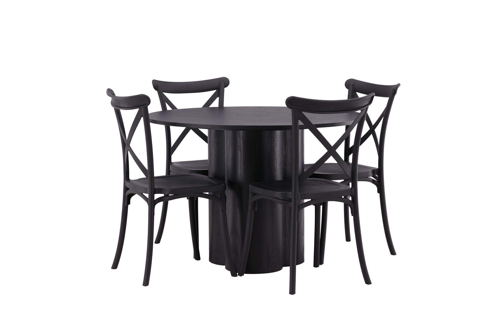 Venture Home OliviaDiningbord-Black/BlackVeneer+CrosettDiningstol-MatteBlack/MatteBlackPlastic_4