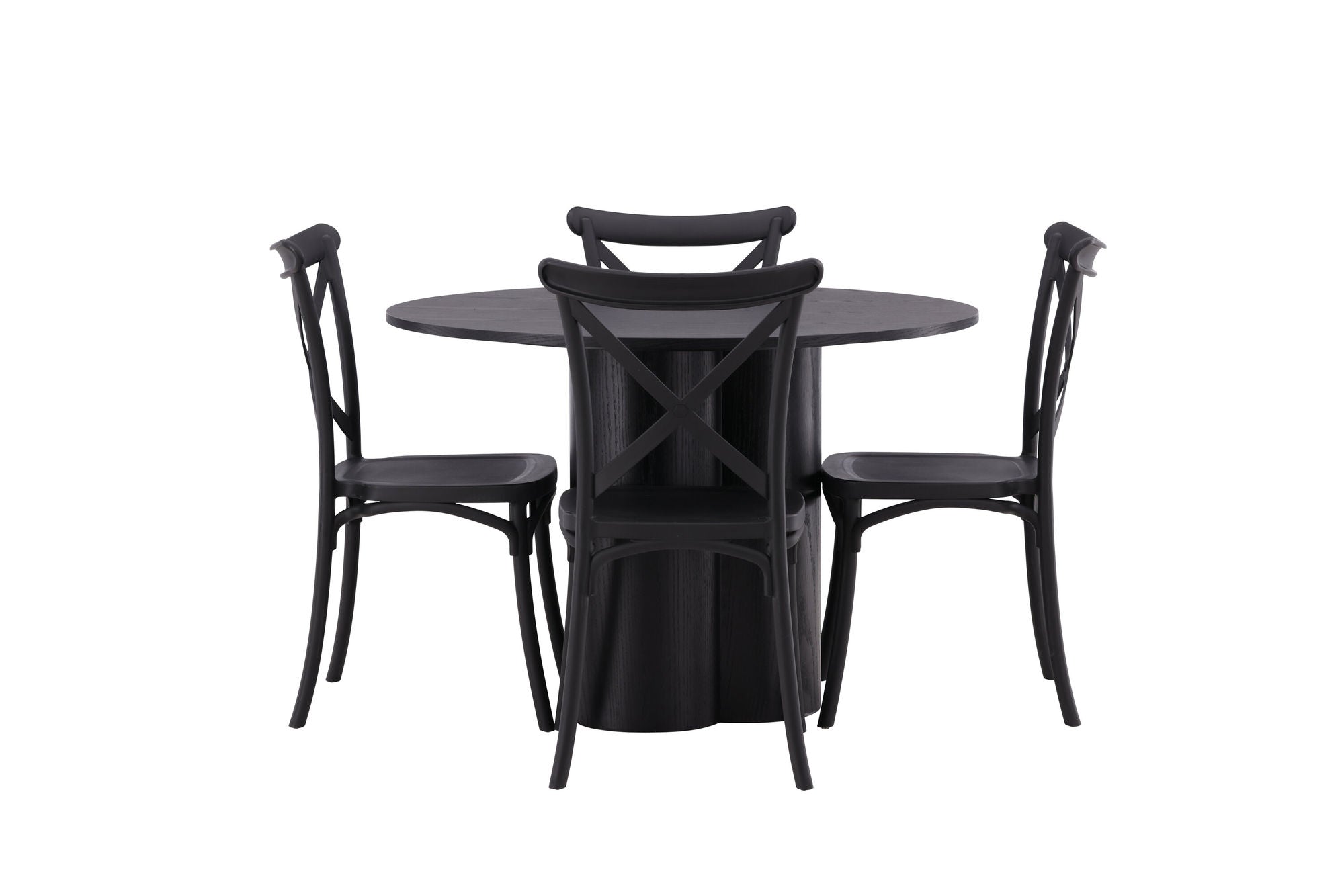 Venture Home OliviaDiningbord-Black/BlackVeneer+CrosettDiningstol-MatteBlack/MatteBlackPlastic_4