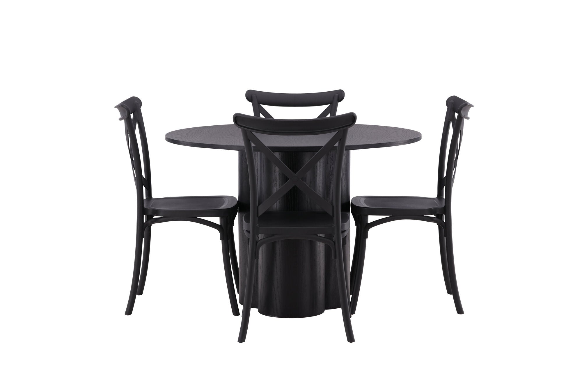 Venture Home OliviaDiningbord-Black/BlackVeneer+CrosettDiningstol-MatteBlack/MatteBlackPlastic_4