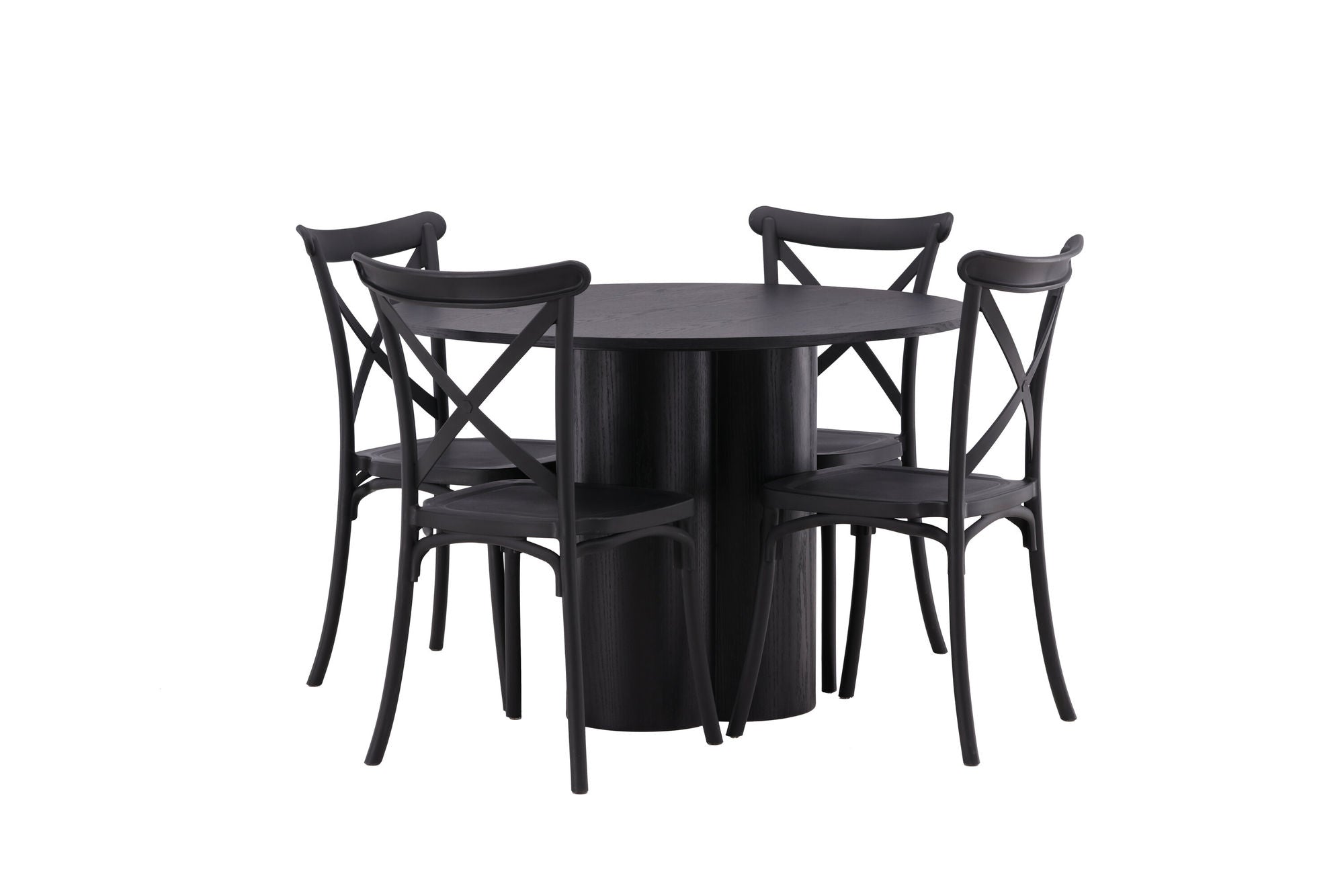 Venture Home OliviaDiningbord-Black/BlackVeneer+CrosettDiningstol-MatteBlack/MatteBlackPlastic_4
