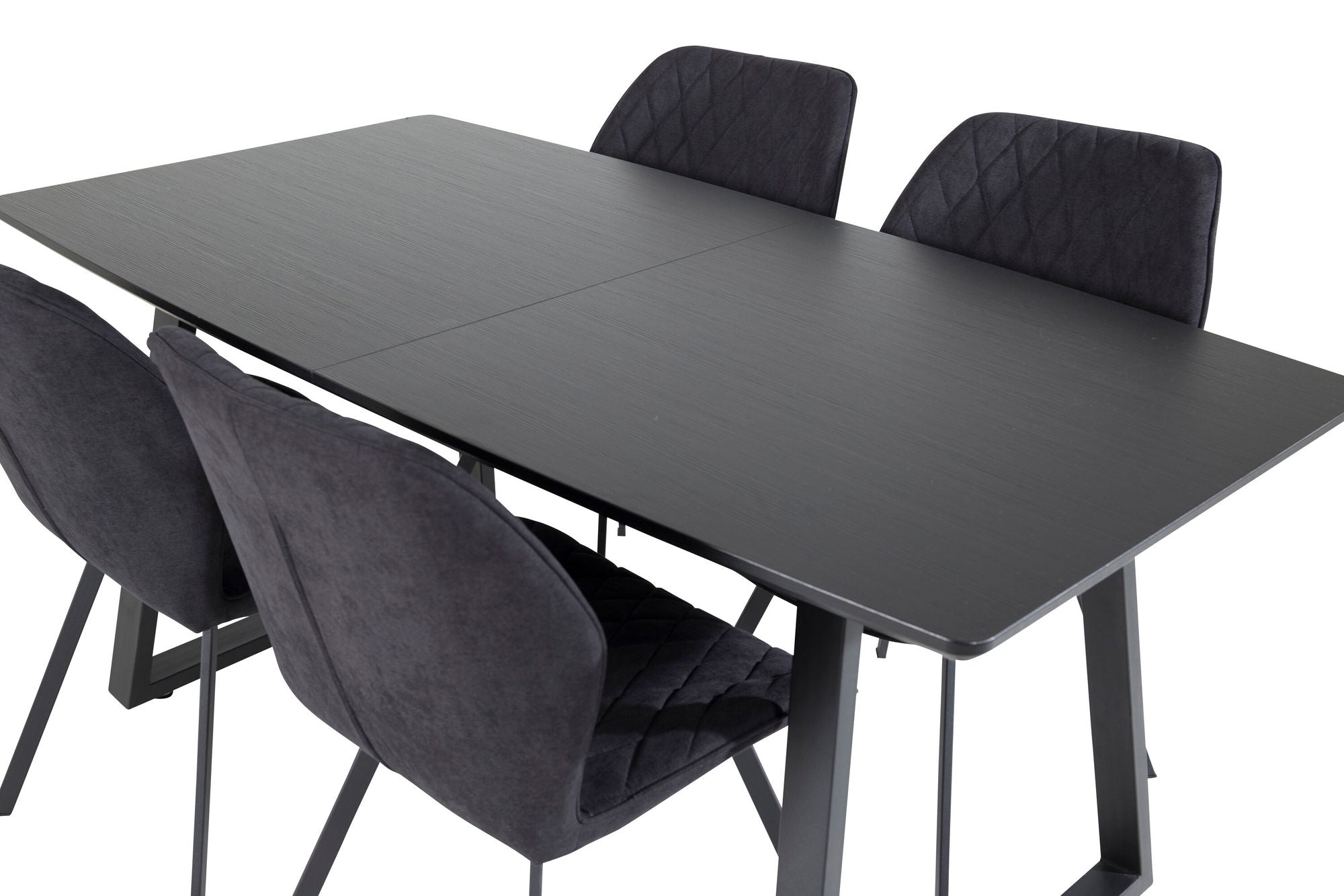Venture Home Inca Extentionbord - Black top / black Legs+Gemma Spisebordsstol - Black Legs - Black Fabric_4