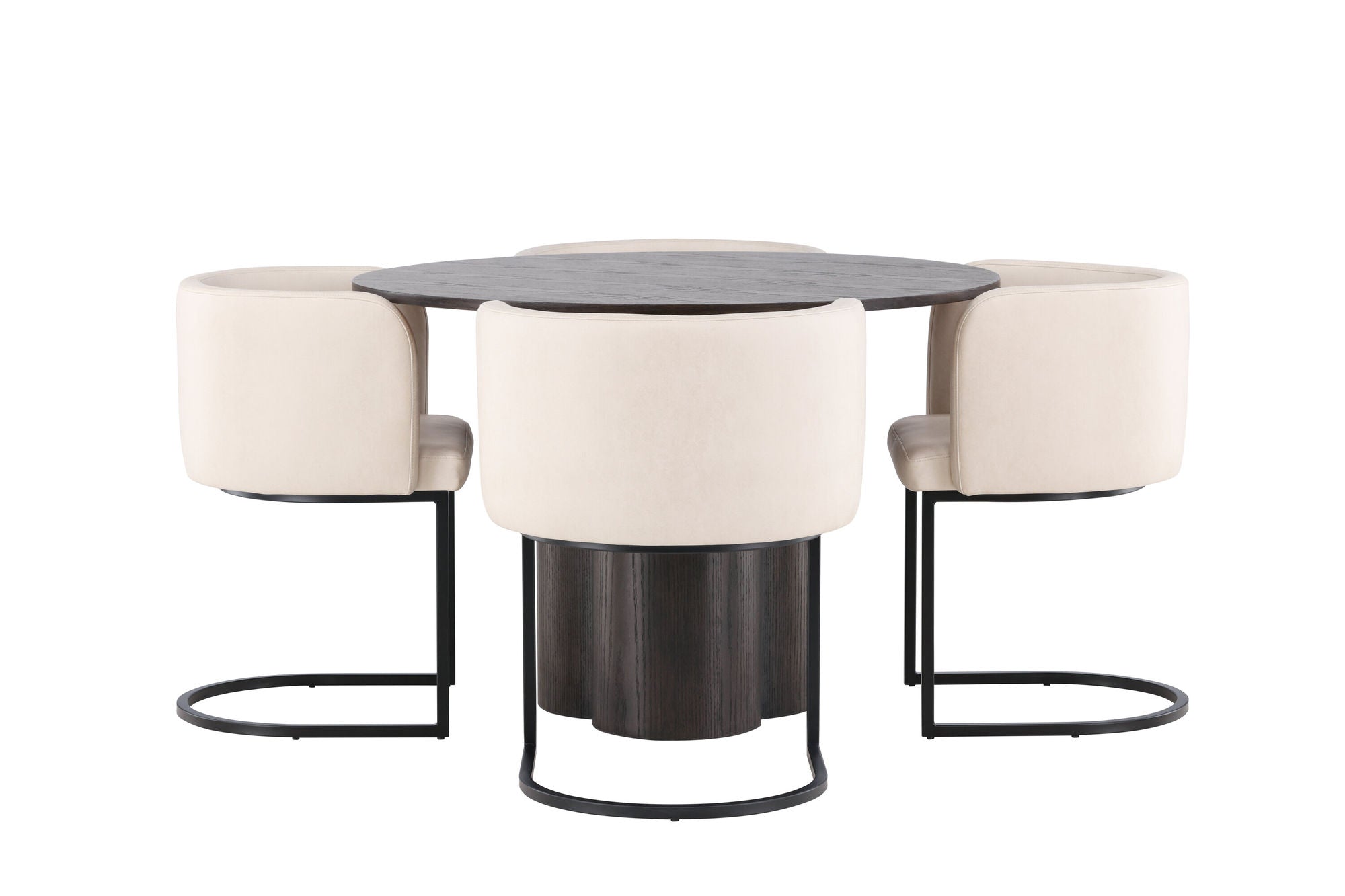 Venture Home OliviaDiningbord-Mocca/MoccaVeneer+SimrishmanDiningstol-Black/BeigeTC-fabric_4