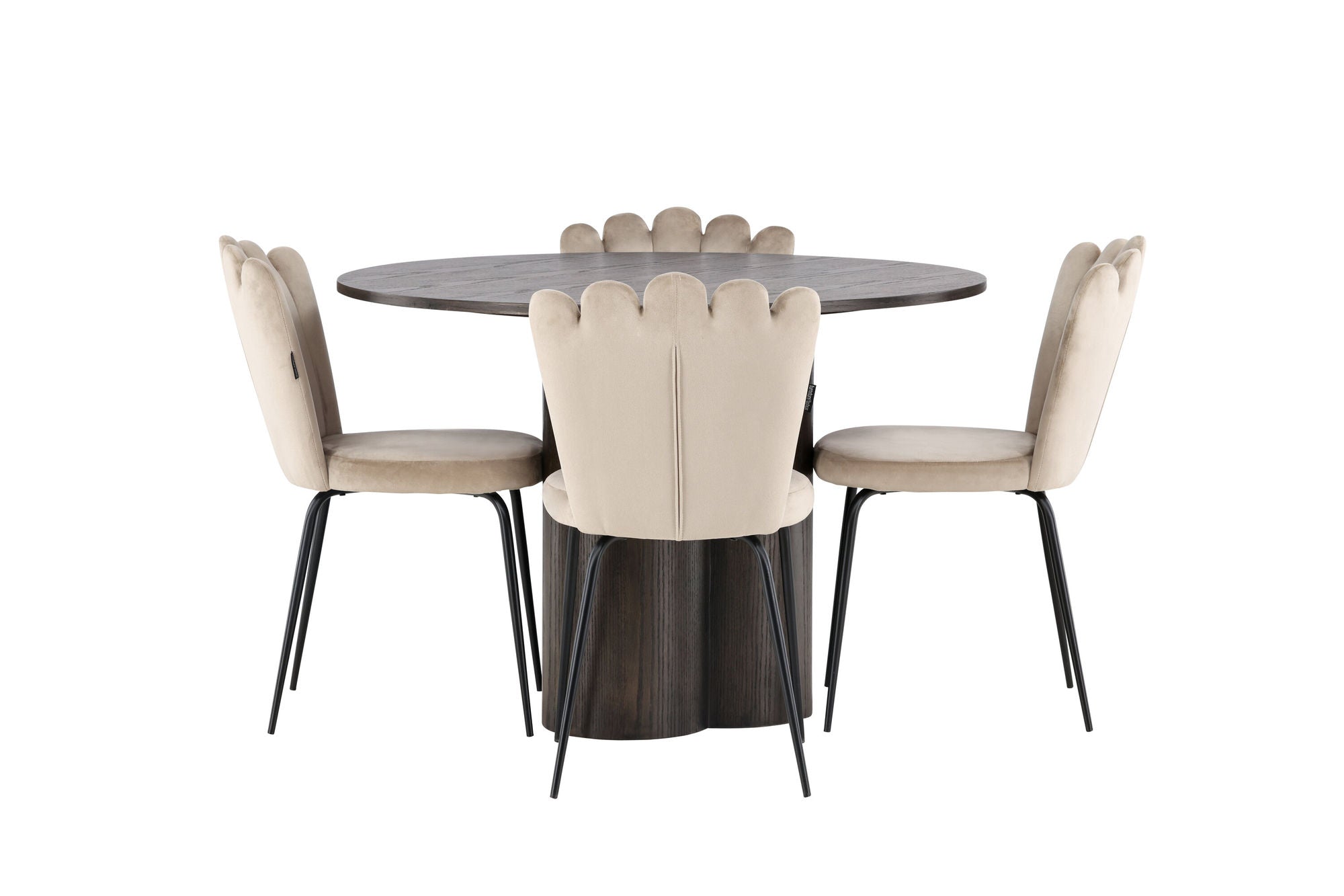 Venture Home OliviaDiningbord-Mocca/MoccaVeneer+LimhamnLightstol-Black/BeigeVelvet_4