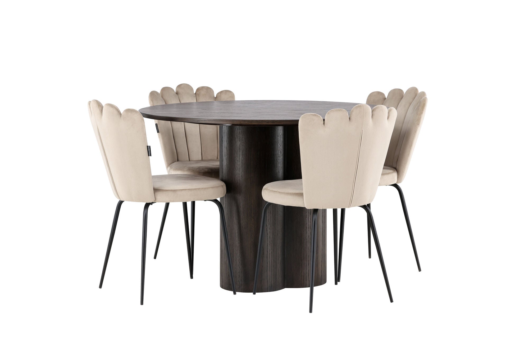 Venture Home OliviaDiningbord-Mocca/MoccaVeneer+LimhamnLightstol-Black/BeigeVelvet_4