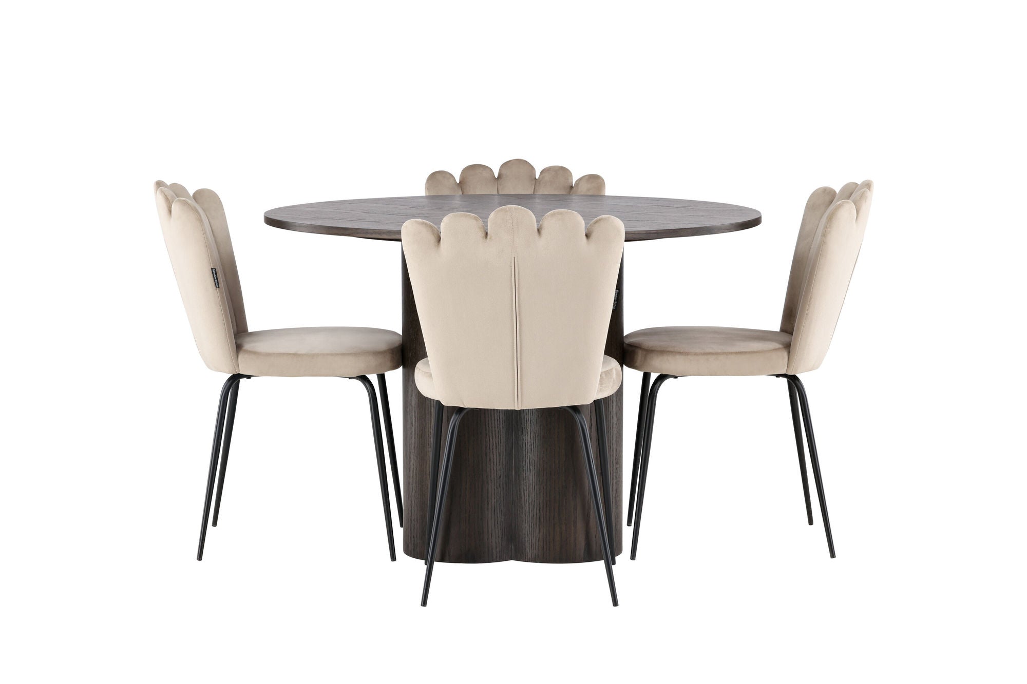 Venture Home OliviaDiningbord-Mocca/MoccaVeneer+LimhamnLightstol-Black/BeigeVelvet_4