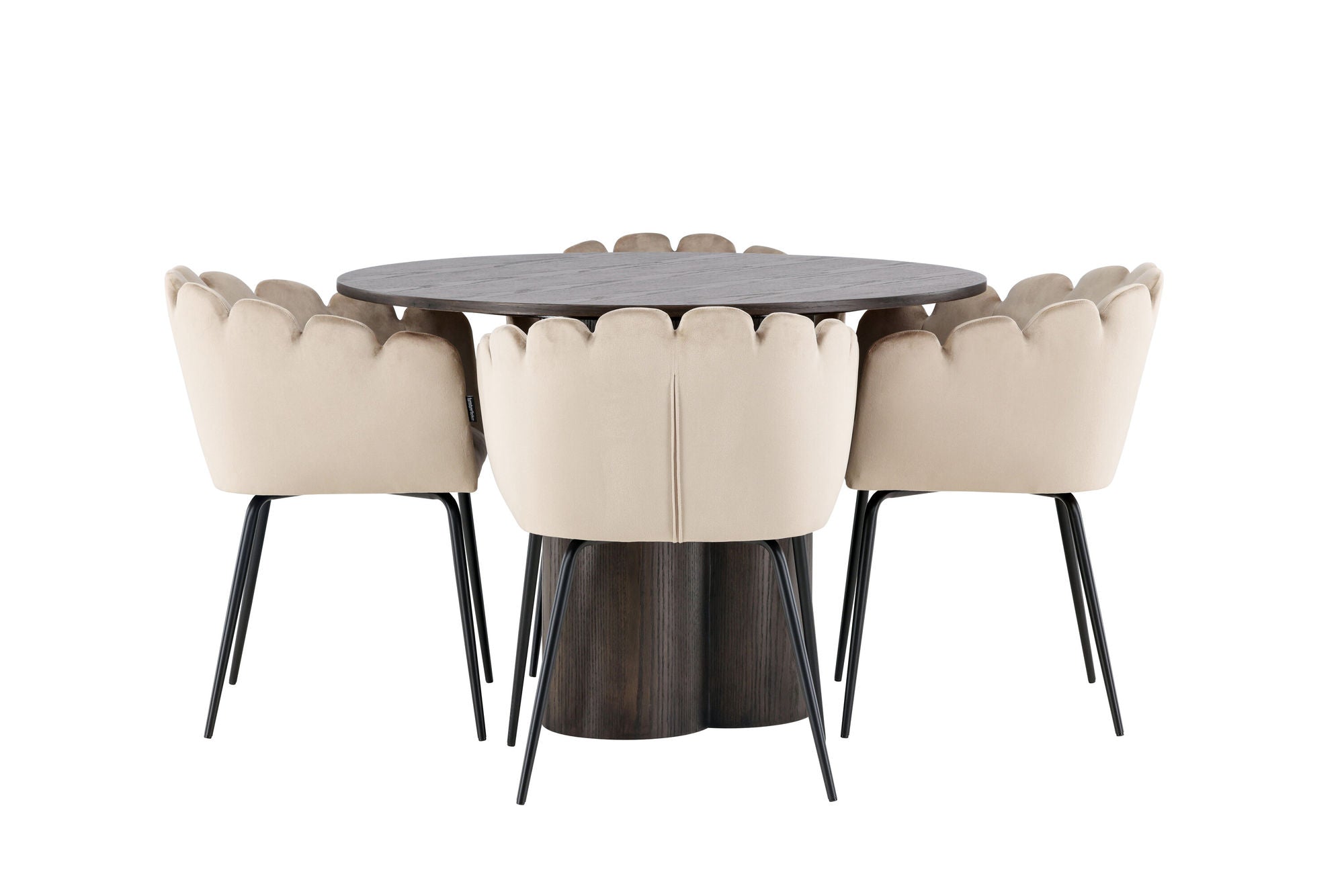 Venture Home OliviaDiningbord-Mocca/MoccaVeneer+Limhamnstol-Black/BeigeVelvet_4