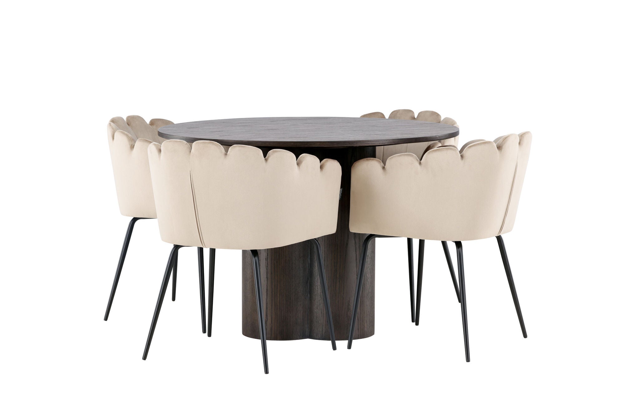 Venture Home OliviaDiningbord-Mocca/MoccaVeneer+Limhamnstol-Black/BeigeVelvet_4