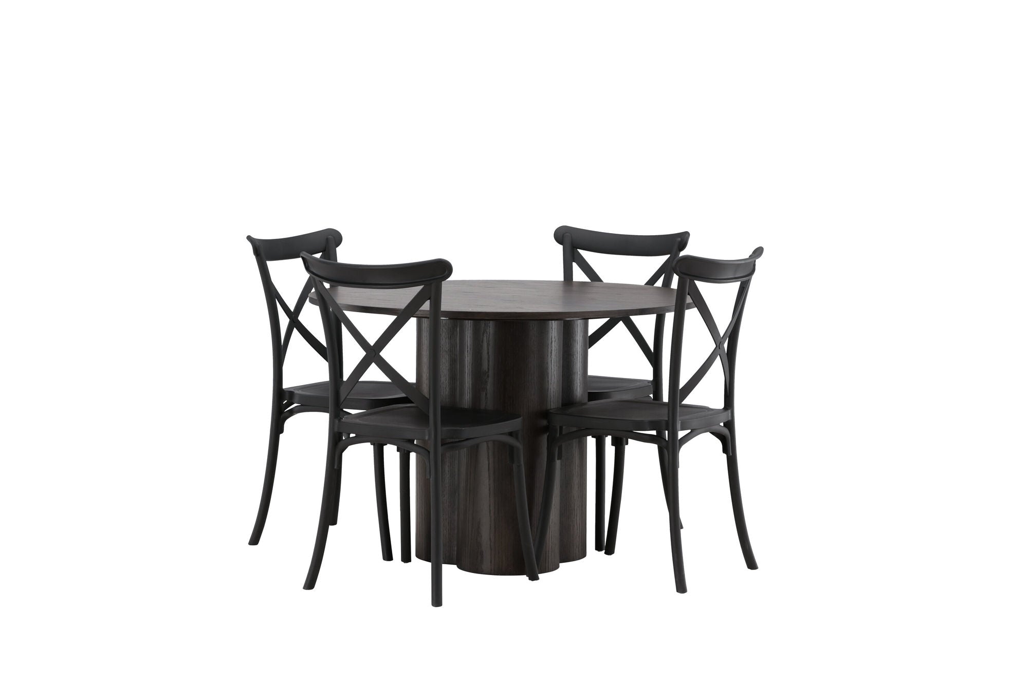 Venture Home OliviaDiningbord-Mocca/MoccaVeneer+CrosettDiningstol-MatteBlack/MatteBlackPlastic_4