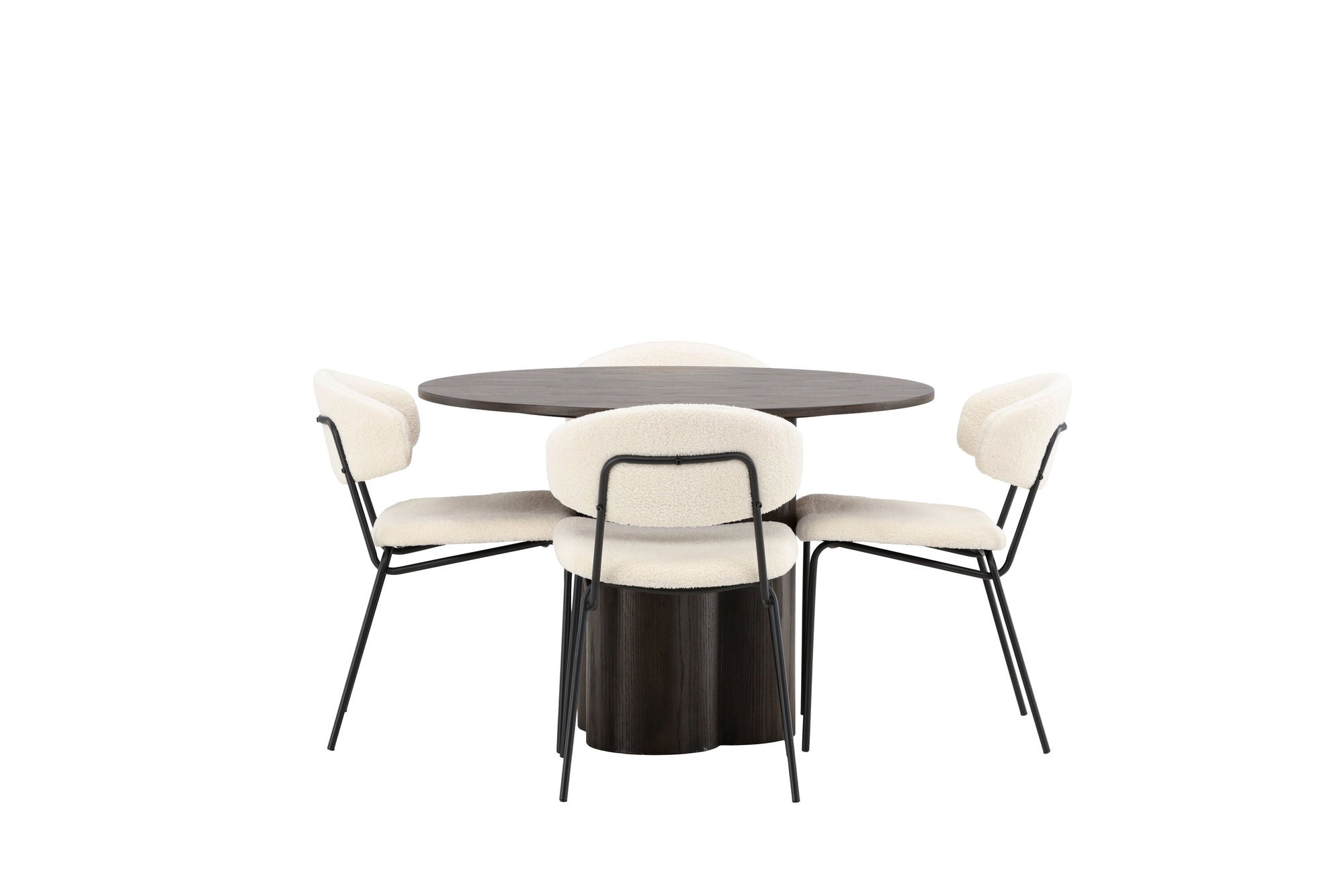 Venture Home OliviaDiningbord-Mocca/MoccaVeneer+ChicoDiningstol-Black/WhiteBoucle_4
