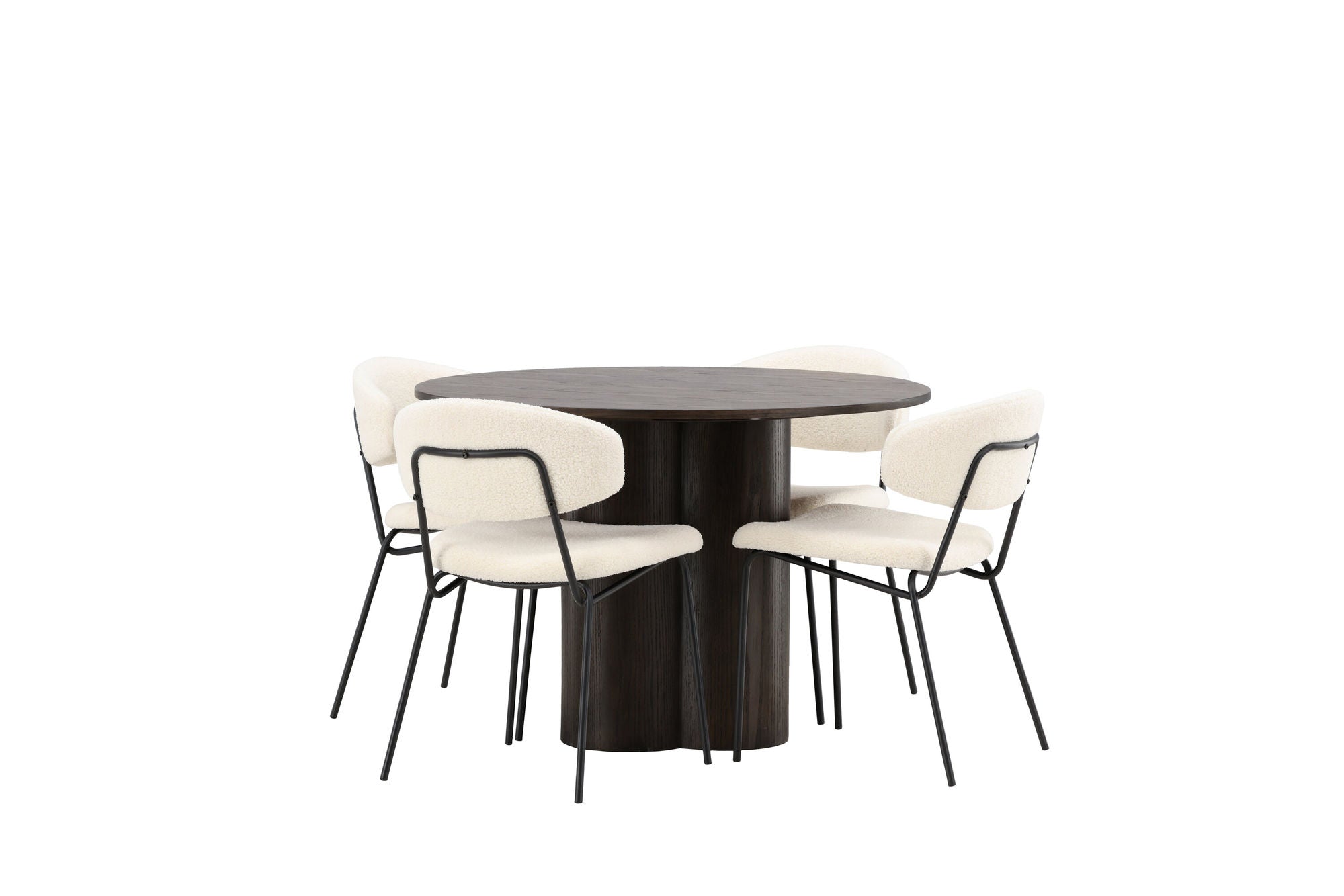 Venture Home OliviaDiningbord-Mocca/MoccaVeneer+ChicoDiningstol-Black/WhiteBoucle_4