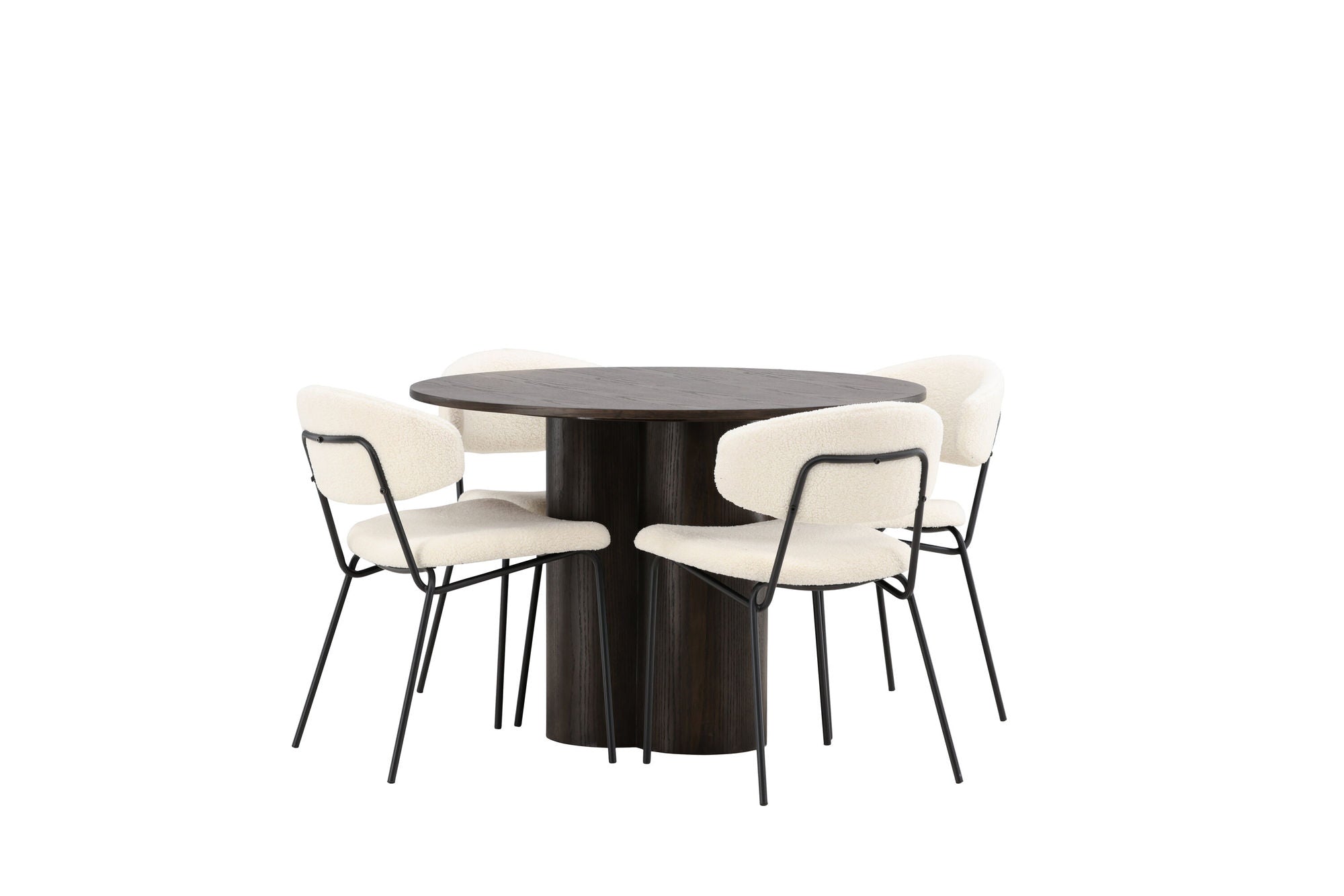 Venture Home OliviaDiningbord-Mocca/MoccaVeneer+ChicoDiningstol-Black/WhiteBoucle_4