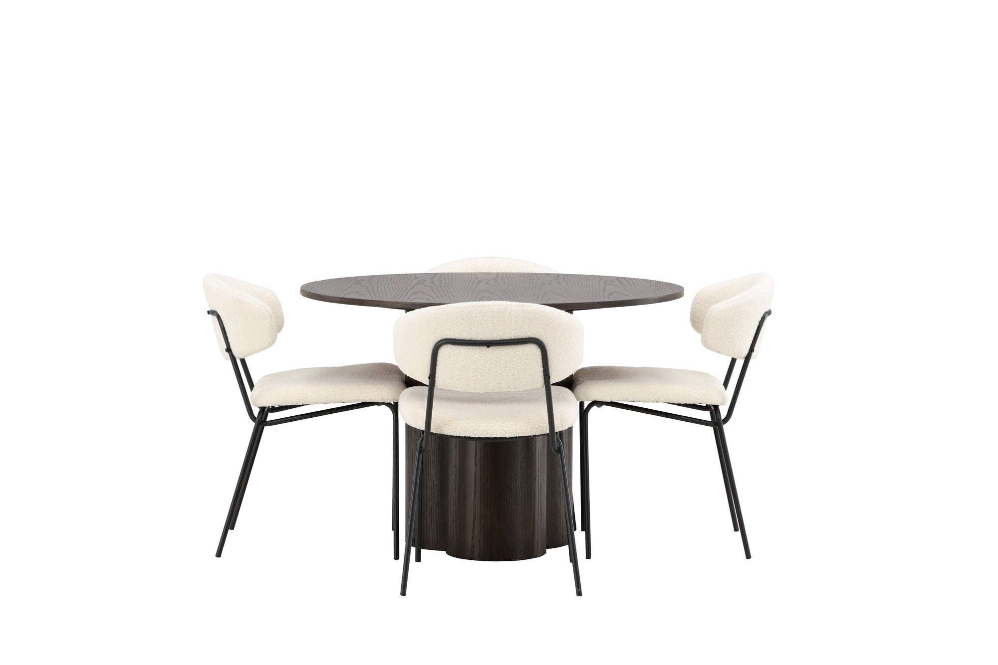 Venture Home OliviaDiningbord-Mocca/MoccaVeneer+ChicoDiningstol-Black/WhiteBoucle_4