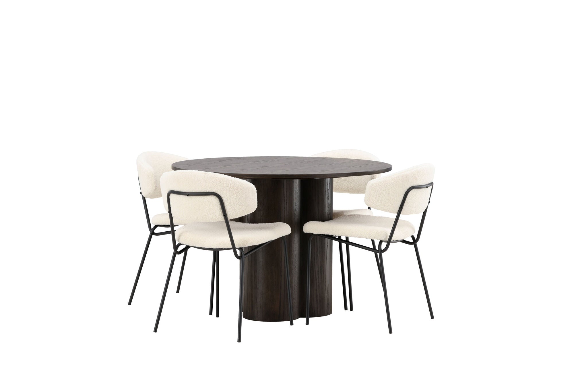 Venture Home OliviaDiningbord-Mocca/MoccaVeneer+ChicoDiningstol-Black/WhiteBoucle_4