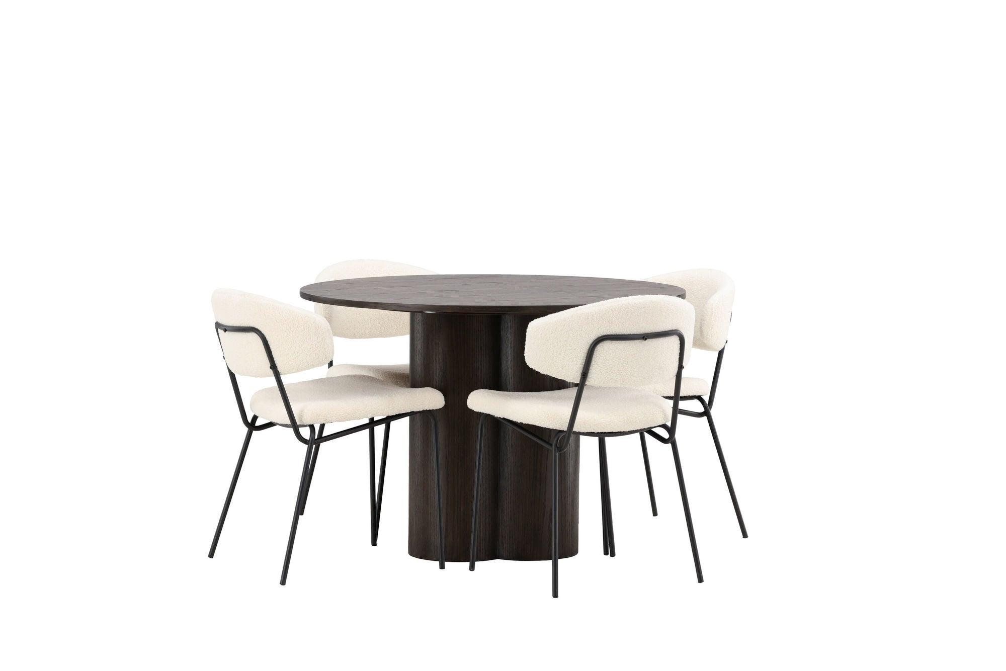 Venture Home OliviaDiningbord-Mocca/MoccaVeneer+ChicoDiningstol-Black/WhiteBoucle_4