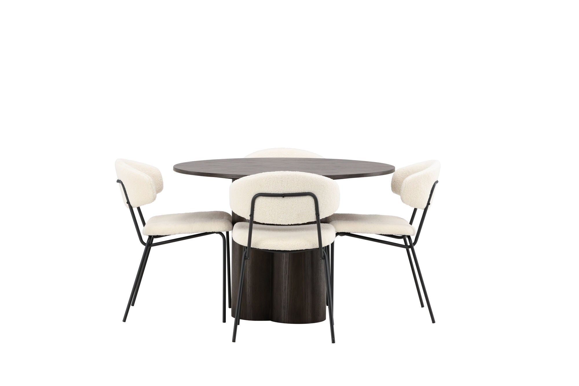 Venture Home OliviaDiningbord-Mocca/MoccaVeneer+ChicoDiningstol-Black/WhiteBoucle_4
