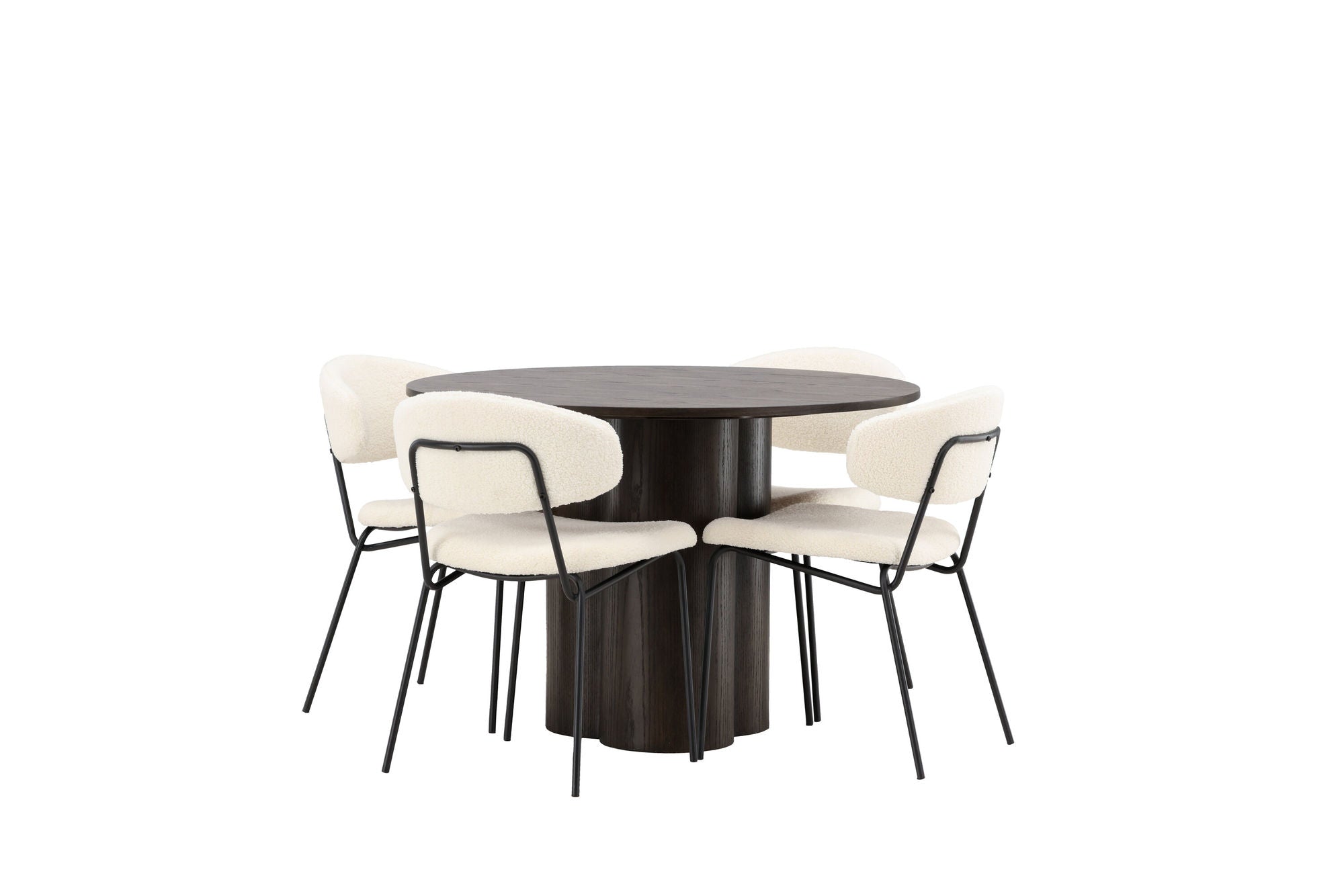 Venture Home OliviaDiningbord-Mocca/MoccaVeneer+ChicoDiningstol-Black/WhiteBoucle_4