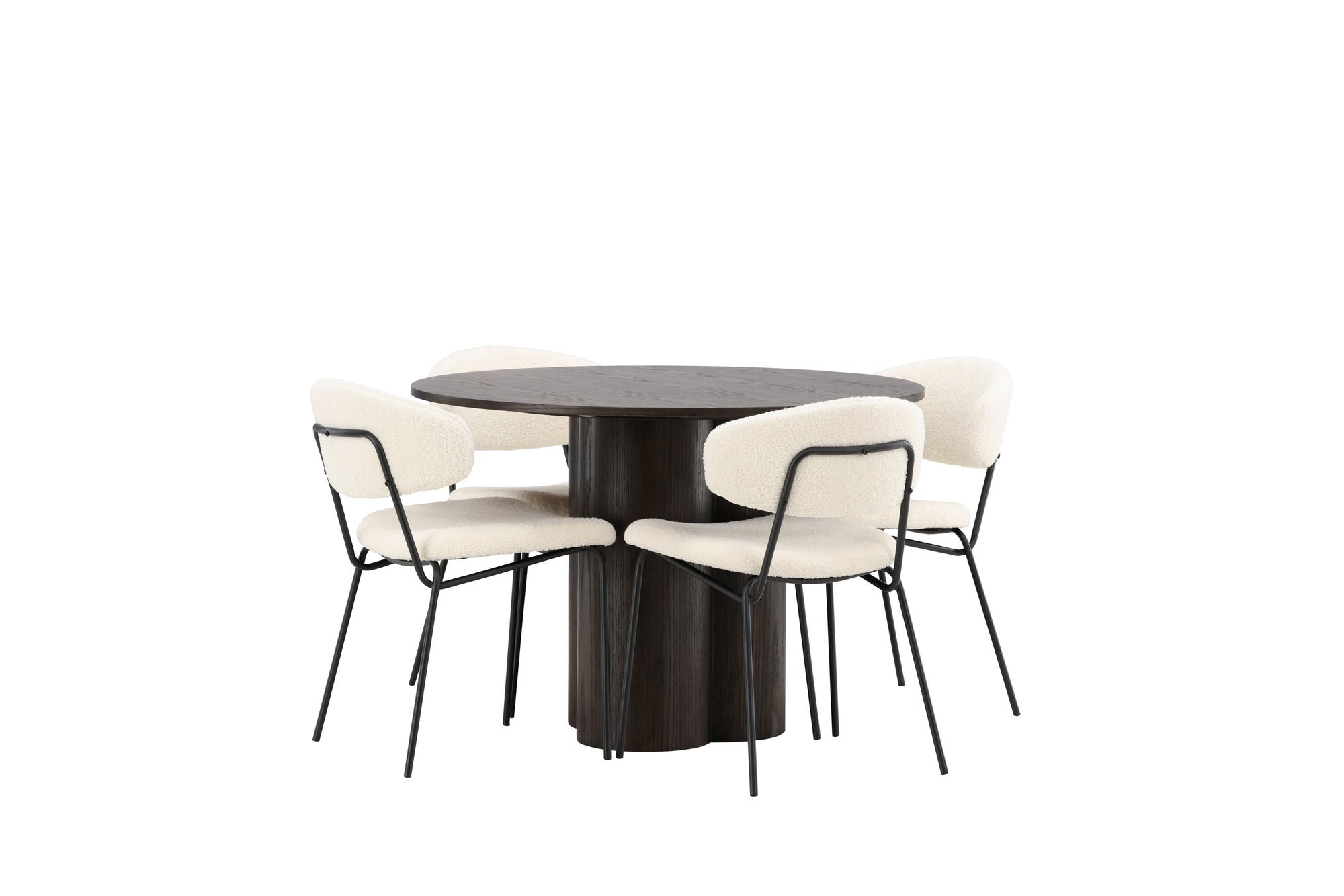 Venture Home OliviaDiningbord-Mocca/MoccaVeneer+ChicoDiningstol-Black/WhiteBoucle_4