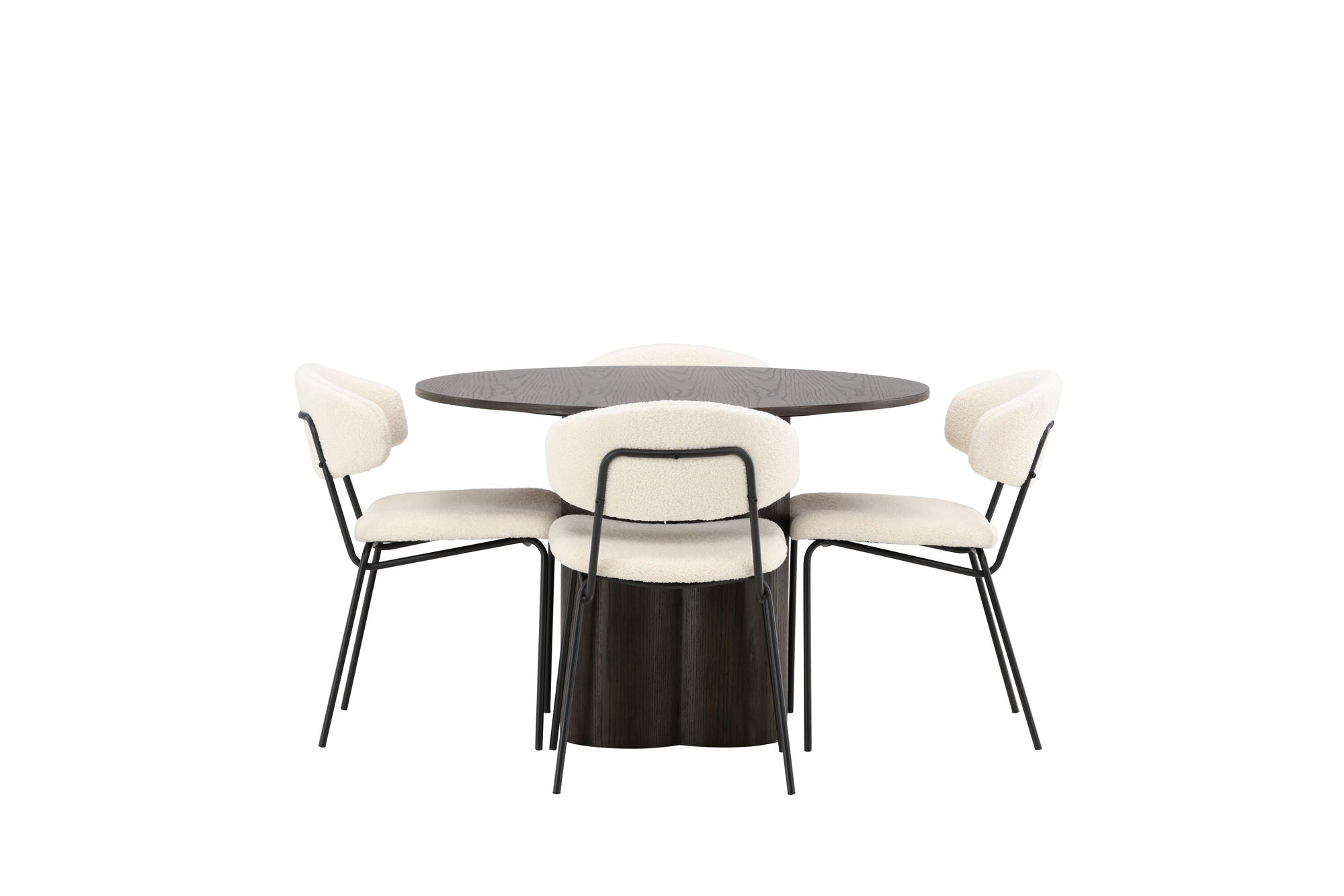 Venture Home OliviaDiningbord-Mocca/MoccaVeneer+ChicoDiningstol-Black/WhiteBoucle_4