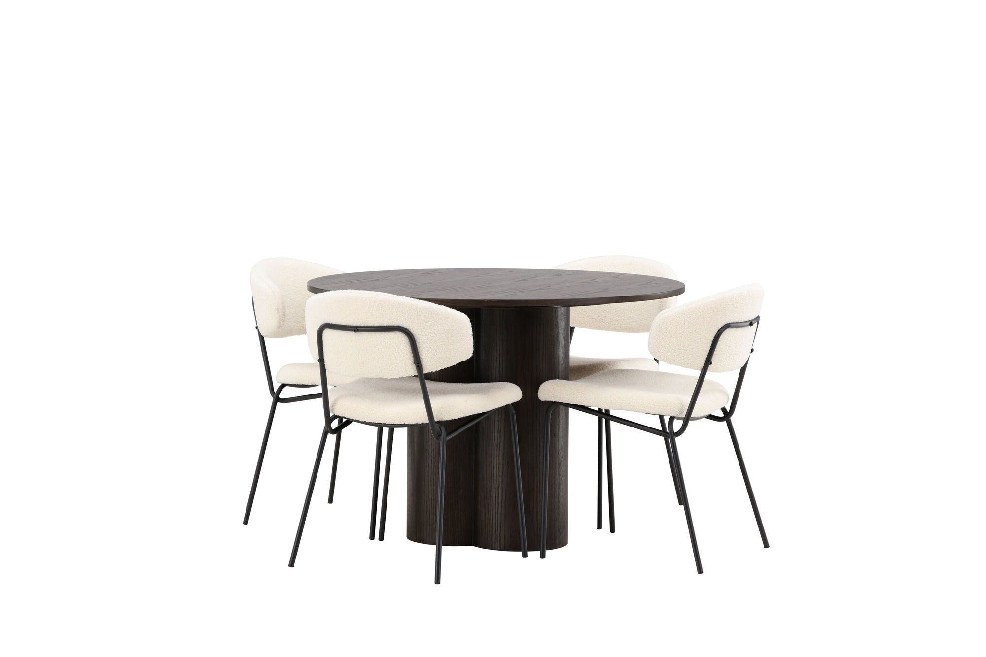 Venture Home OliviaDiningbord-Mocca/MoccaVeneer+ChicoDiningstol-Black/WhiteBoucle_4