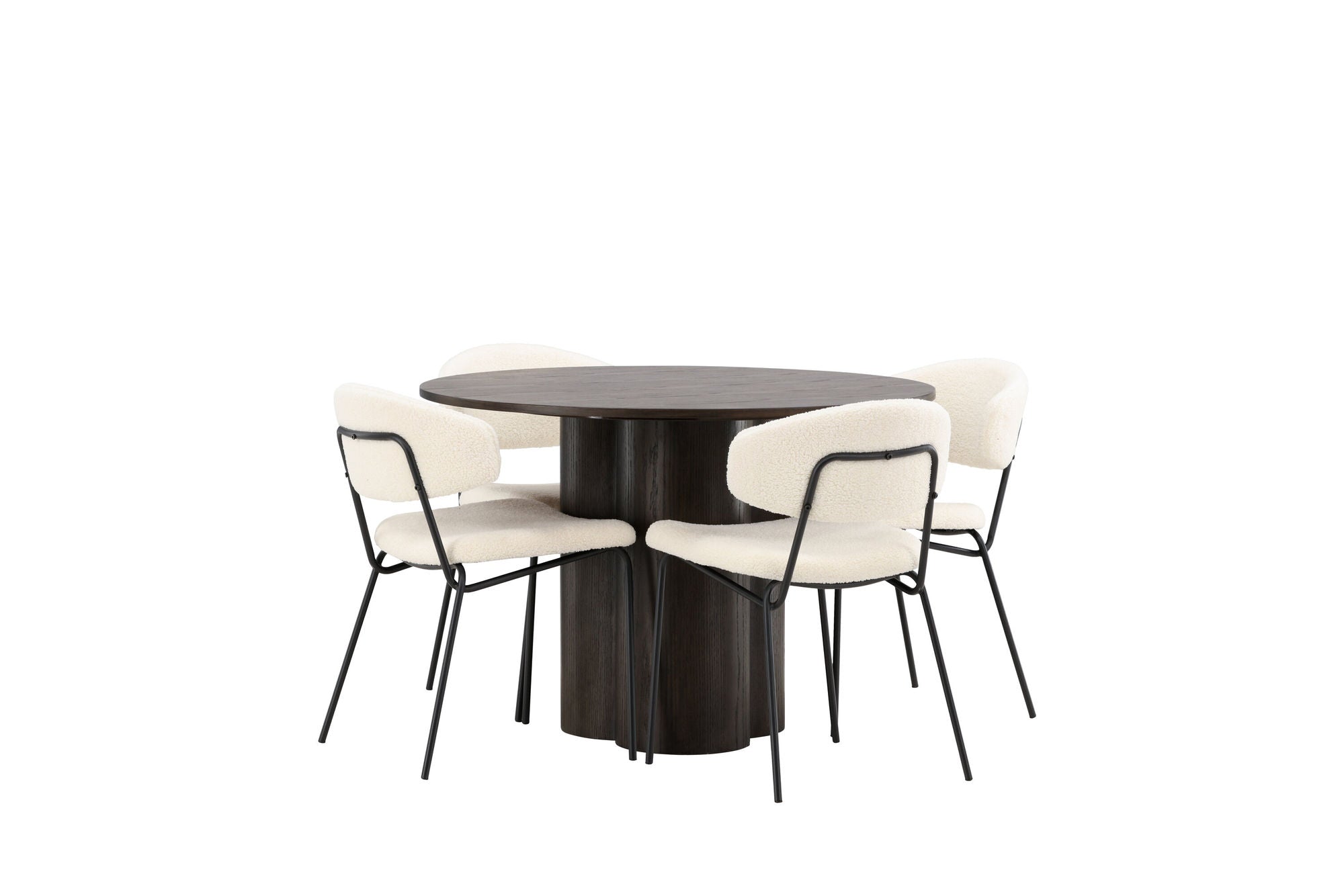 Venture Home OliviaDiningbord-Mocca/MoccaVeneer+ChicoDiningstol-Black/WhiteBoucle_4