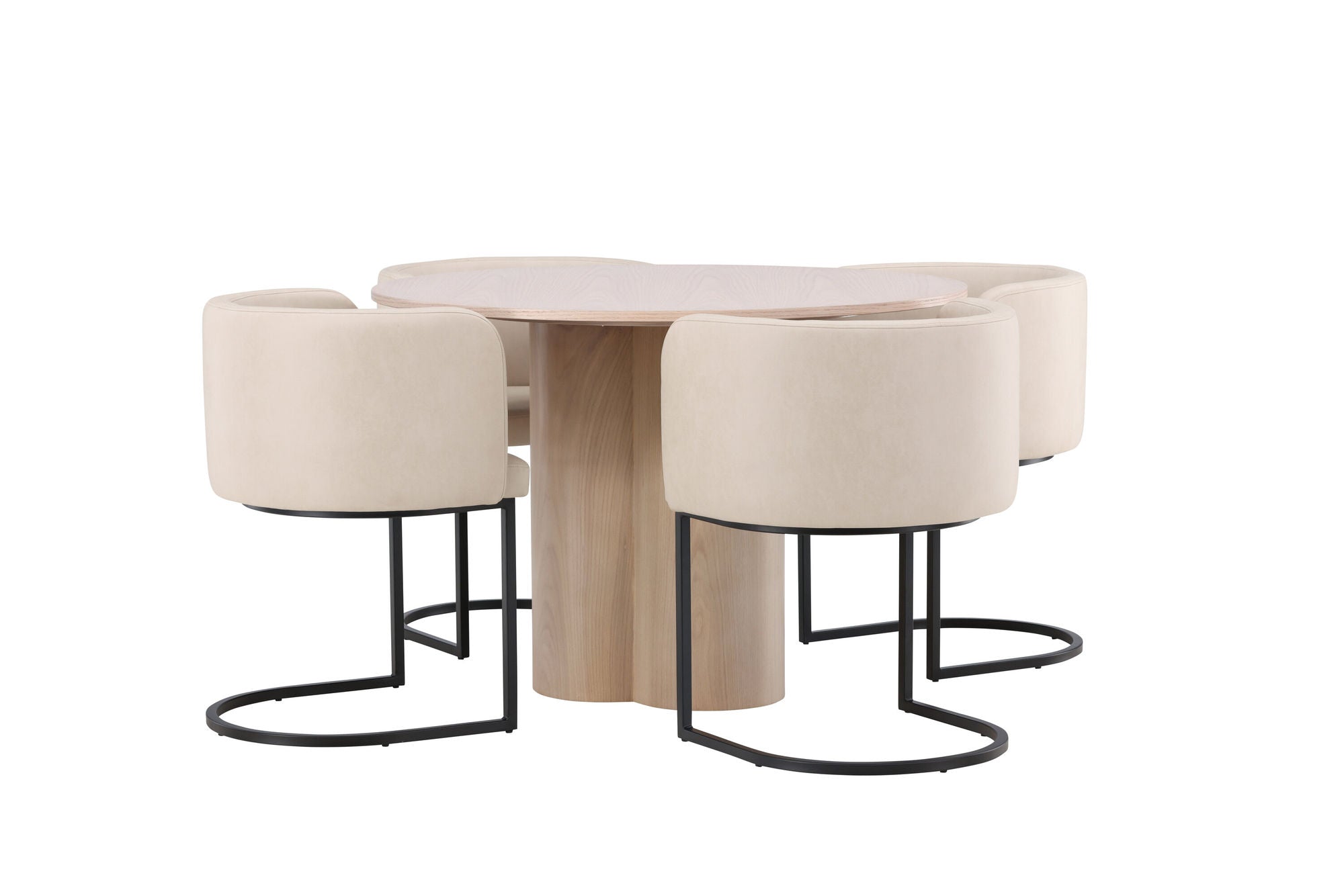 Venture Home OliviaDiningbord-WhiteWashVeneer+SimrishmanDiningstol-Black/BeigeTC-fabric_4