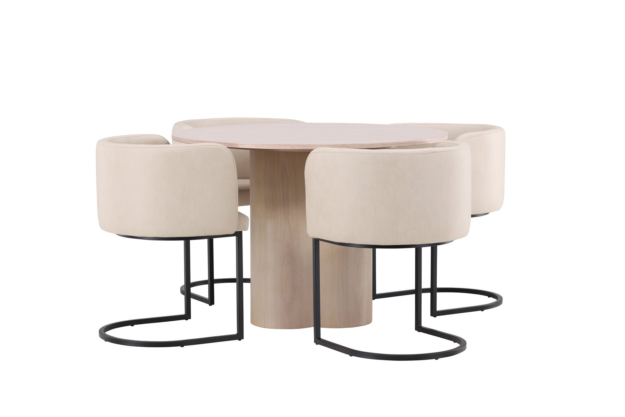Venture Home OliviaDiningbord-WhiteWashVeneer+SimrishmanDiningstol-Black/BeigeTC-fabric_4