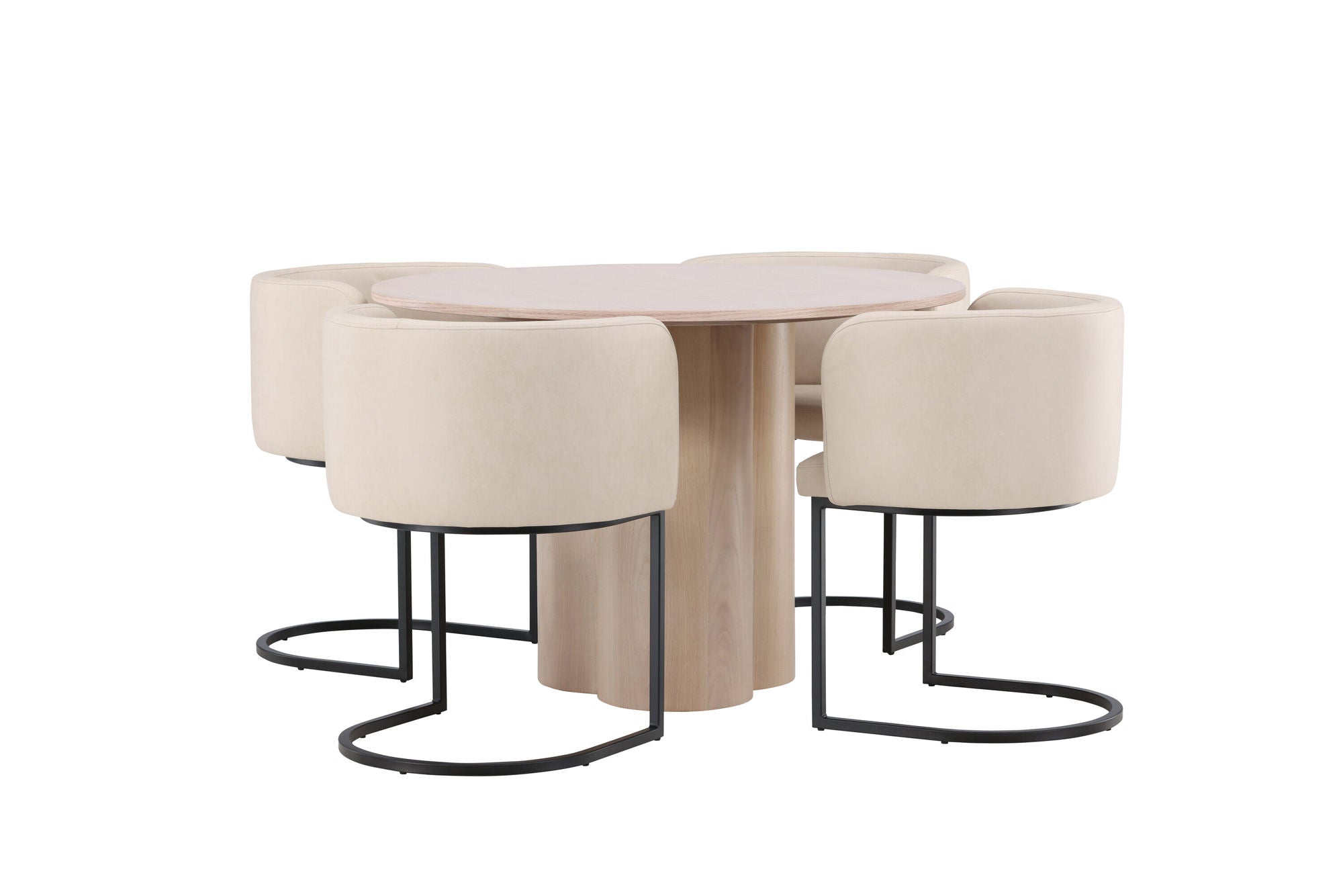 Venture Home OliviaDiningbord-WhiteWashVeneer+SimrishmanDiningstol-Black/BeigeTC-fabric_4