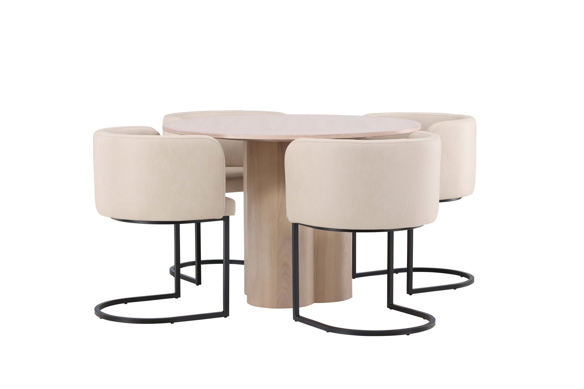 Venture Home OliviaDiningbord-WhiteWashVeneer+SimrishmanDiningstol-Black/BeigeTC-fabric_4