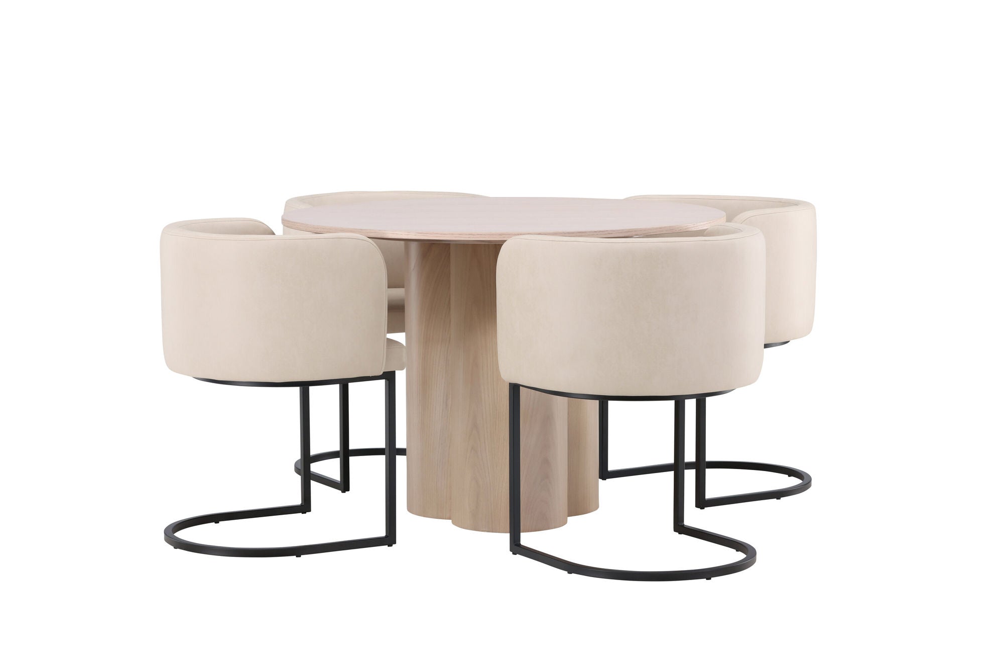Venture Home OliviaDiningbord-WhiteWashVeneer+SimrishmanDiningstol-Black/BeigeTC-fabric_4